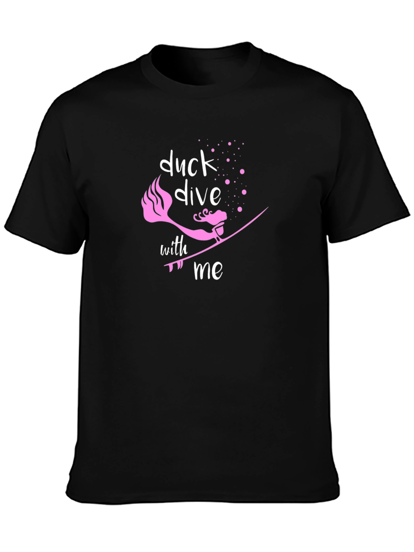 Camiseta Negra Duck Dive With Me para Surfistas
