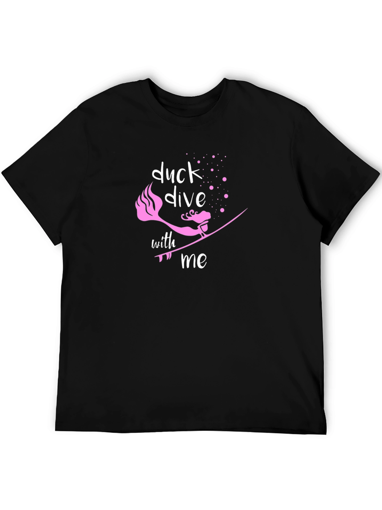 Camiseta Negra Duck Dive With Me para Surfistas