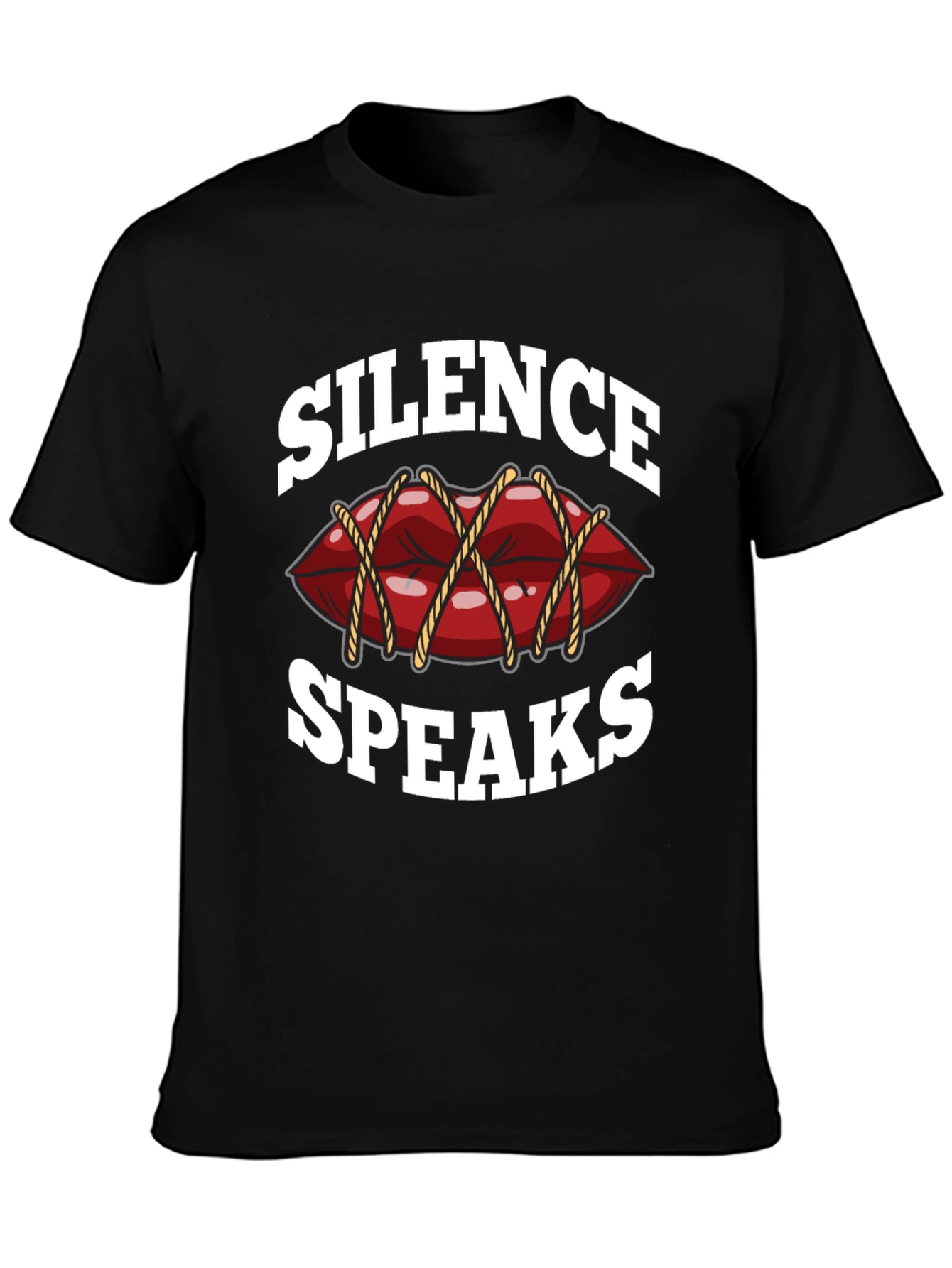 Camiseta Negra con Diseño Silence Speaks
