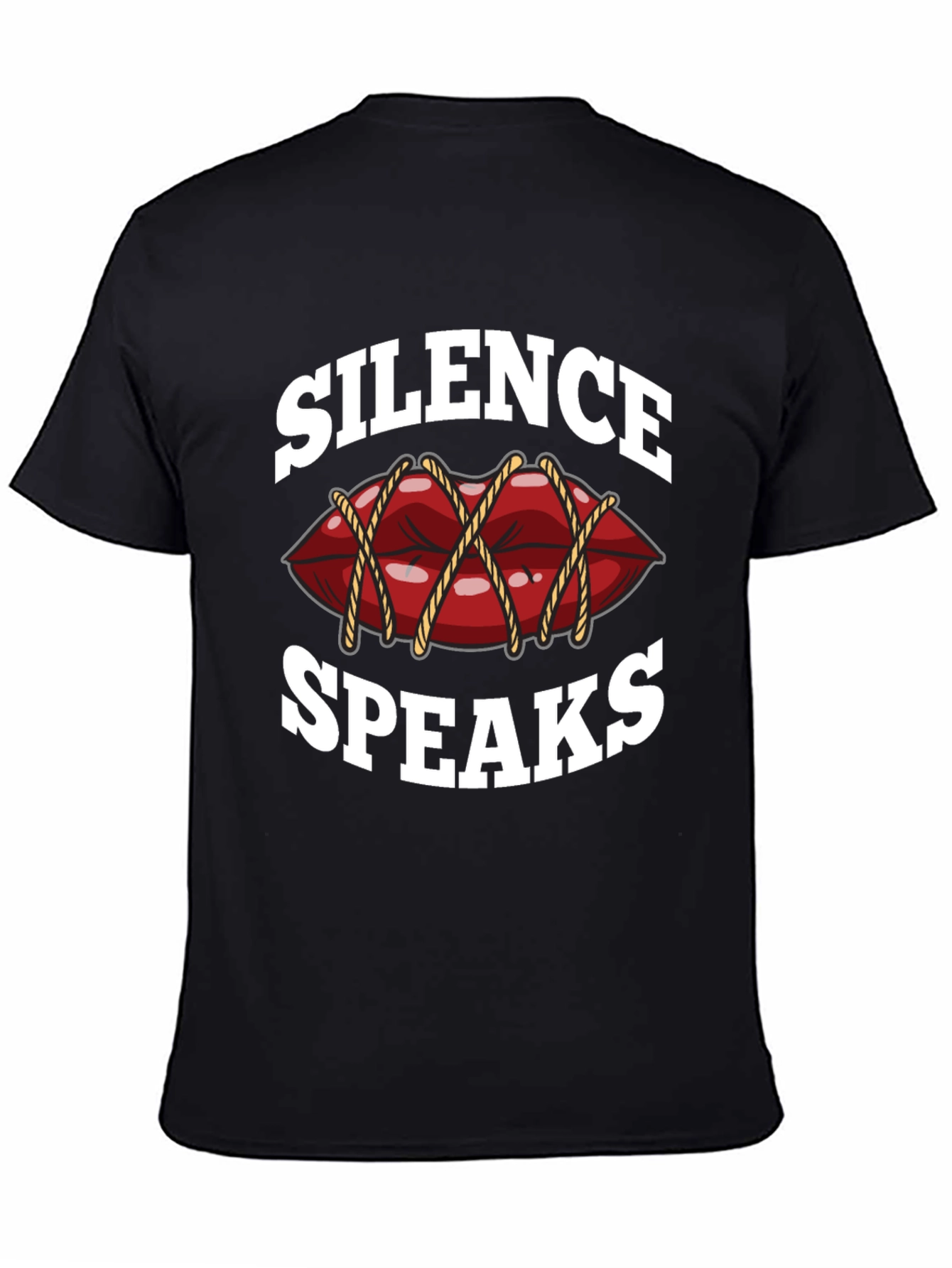 Camiseta Negra con Diseño Silence Speaks
