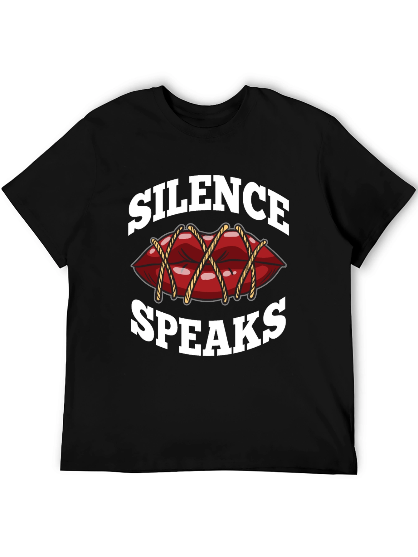 Camiseta Negra con Diseño Silence Speaks
