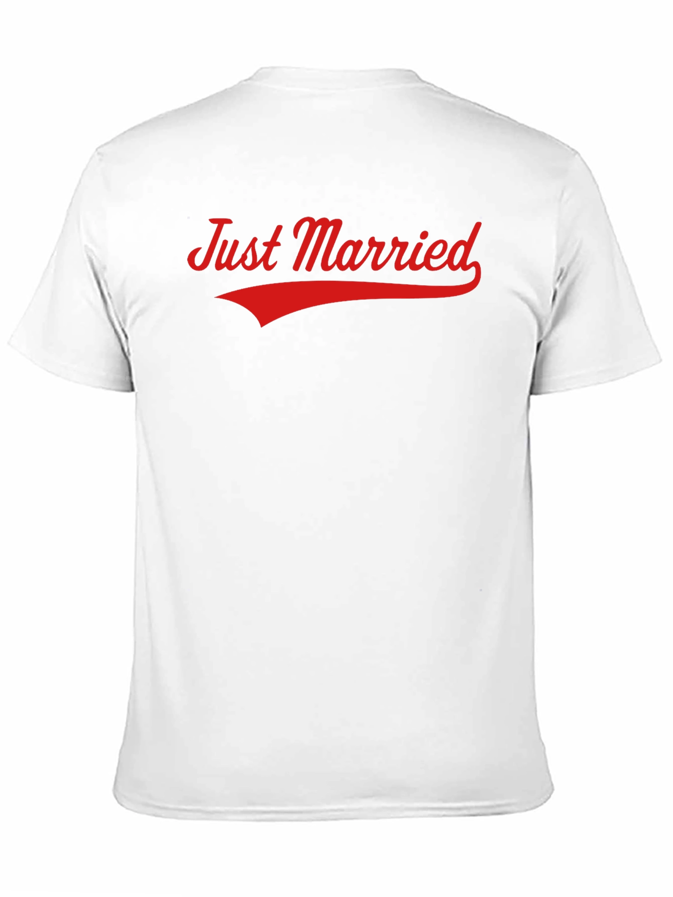 Camiseta Recién Casados Negra con Letras Rojas