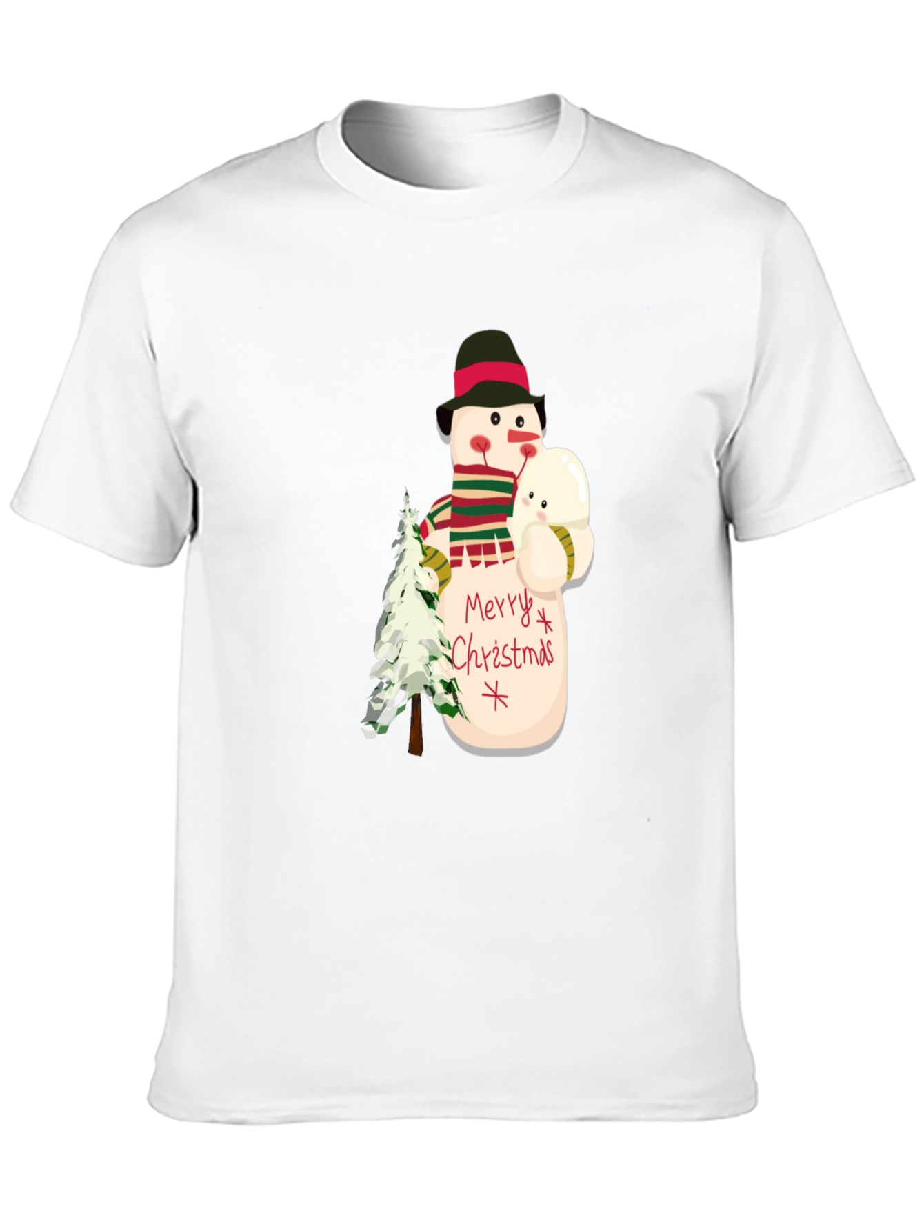 Camiseta Navideña con Diseño de Muñeco de Nieve