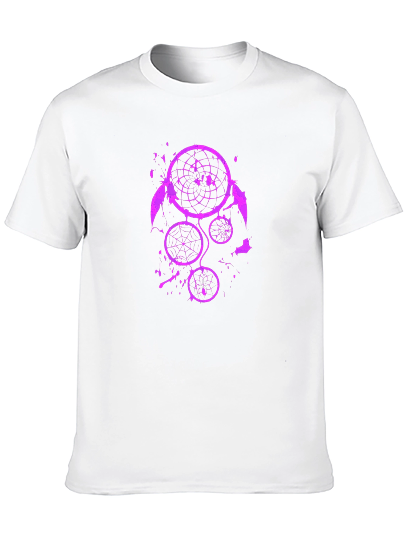 Camiseta Negra con Diseño Atrapasueños Morado