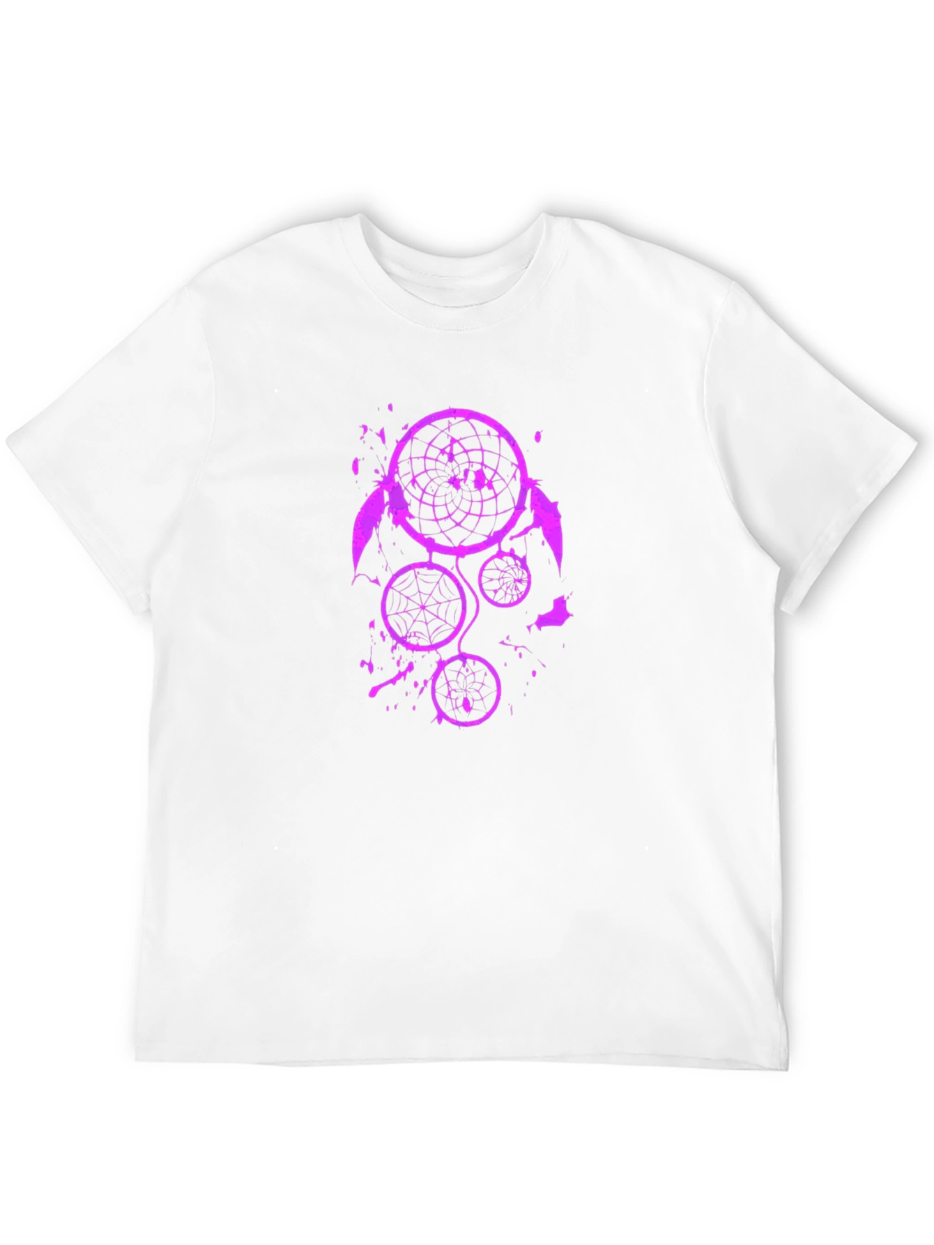 Camiseta Negra con Diseño Atrapasueños Morado