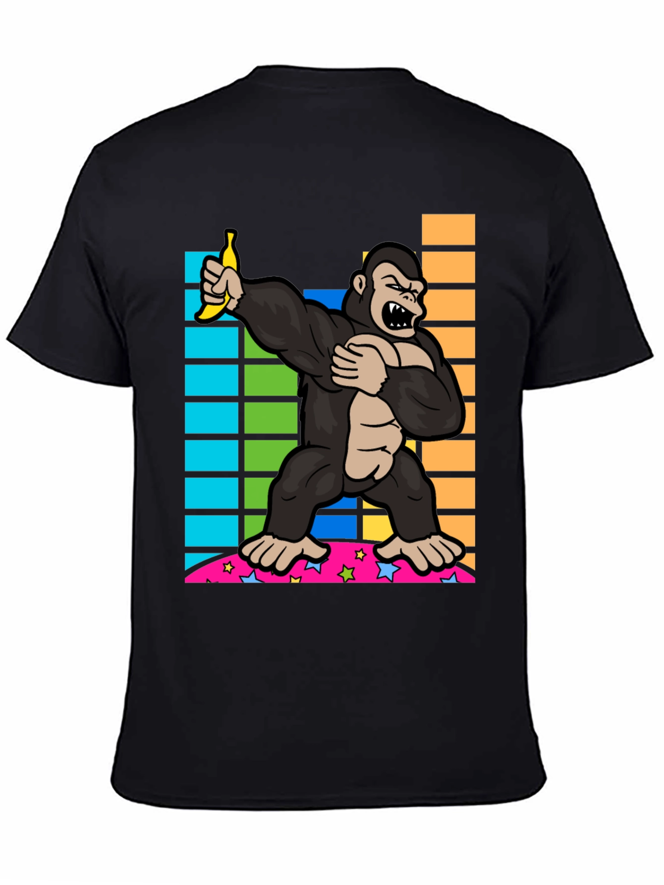 Camiseta Negra con Gorila Dabbing con Plátano
