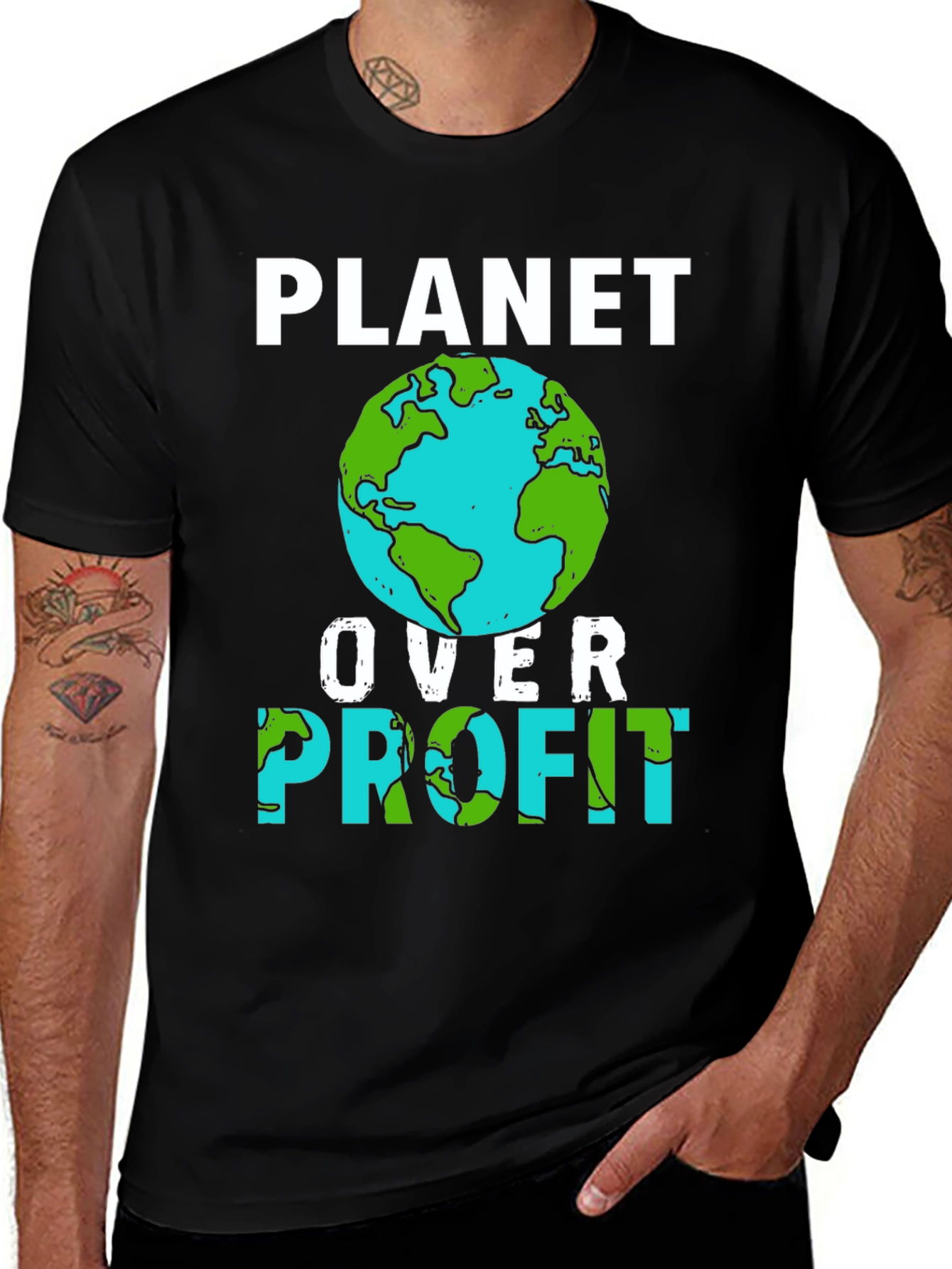 Camiseta Planeta Sobre Ganancia - Conciencia Ecológica