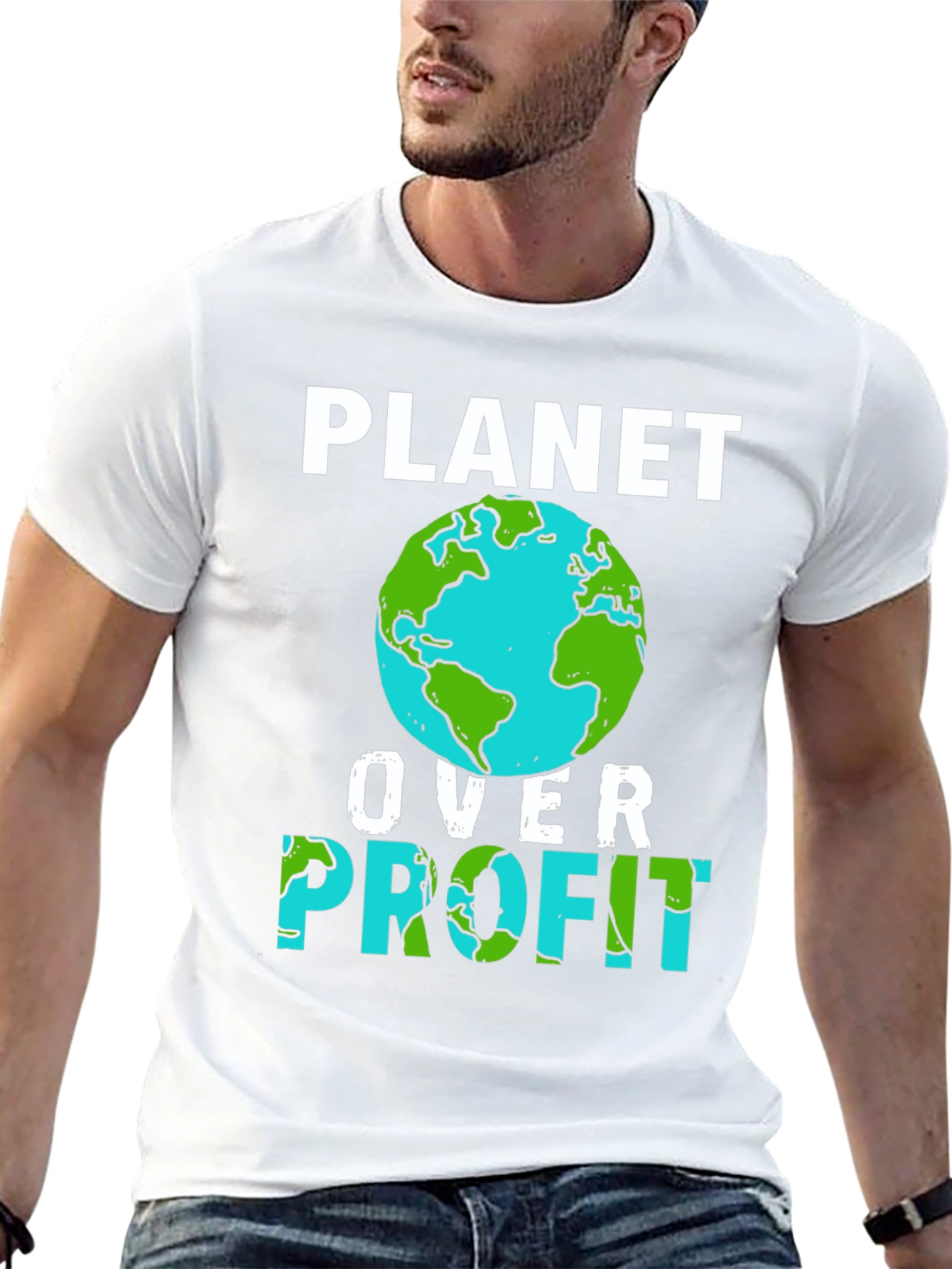 Camiseta Planeta Sobre Ganancia - Conciencia Ecológica