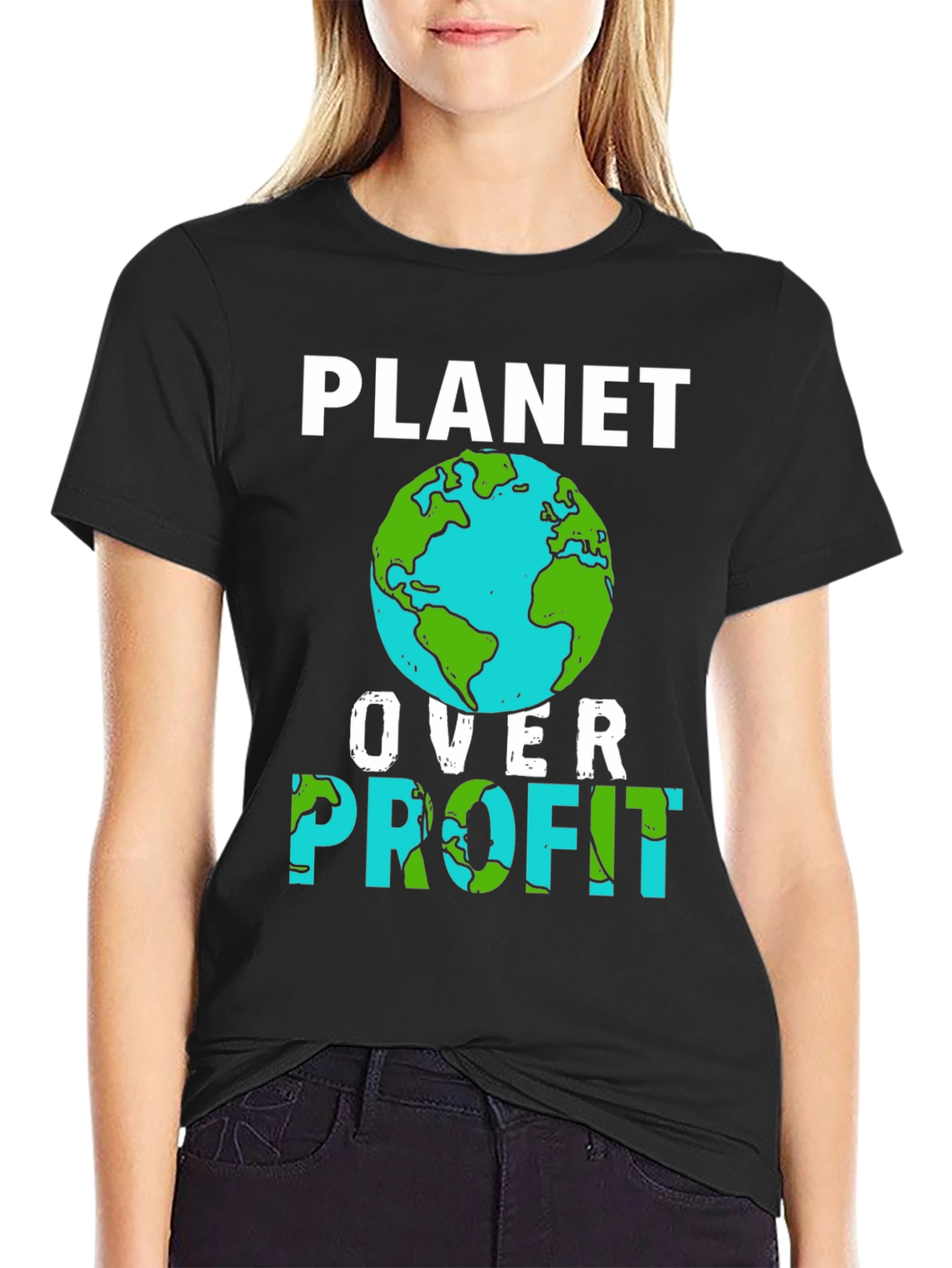 Camiseta Planeta Sobre Ganancia - Conciencia Ecológica