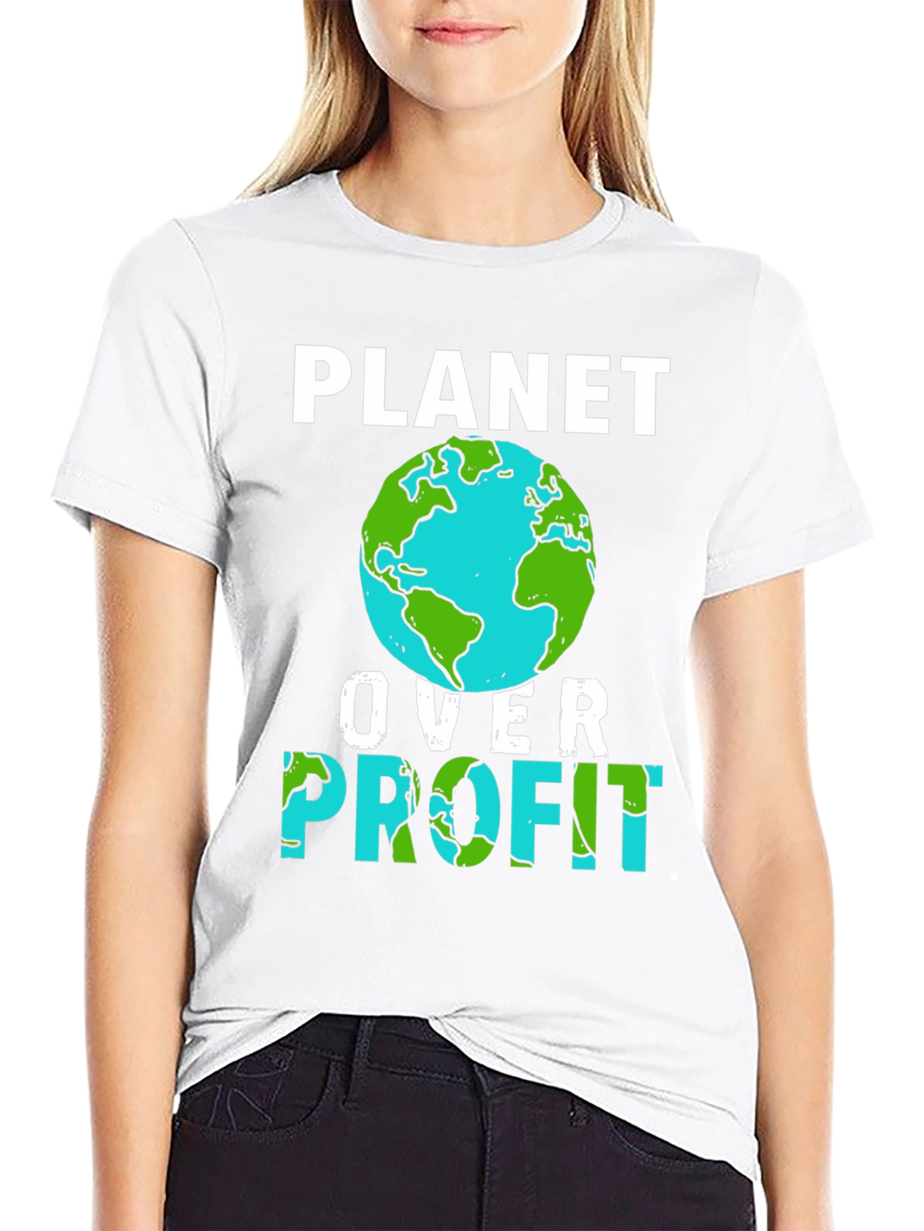 Camiseta Planeta Sobre Ganancia - Conciencia Ecológica