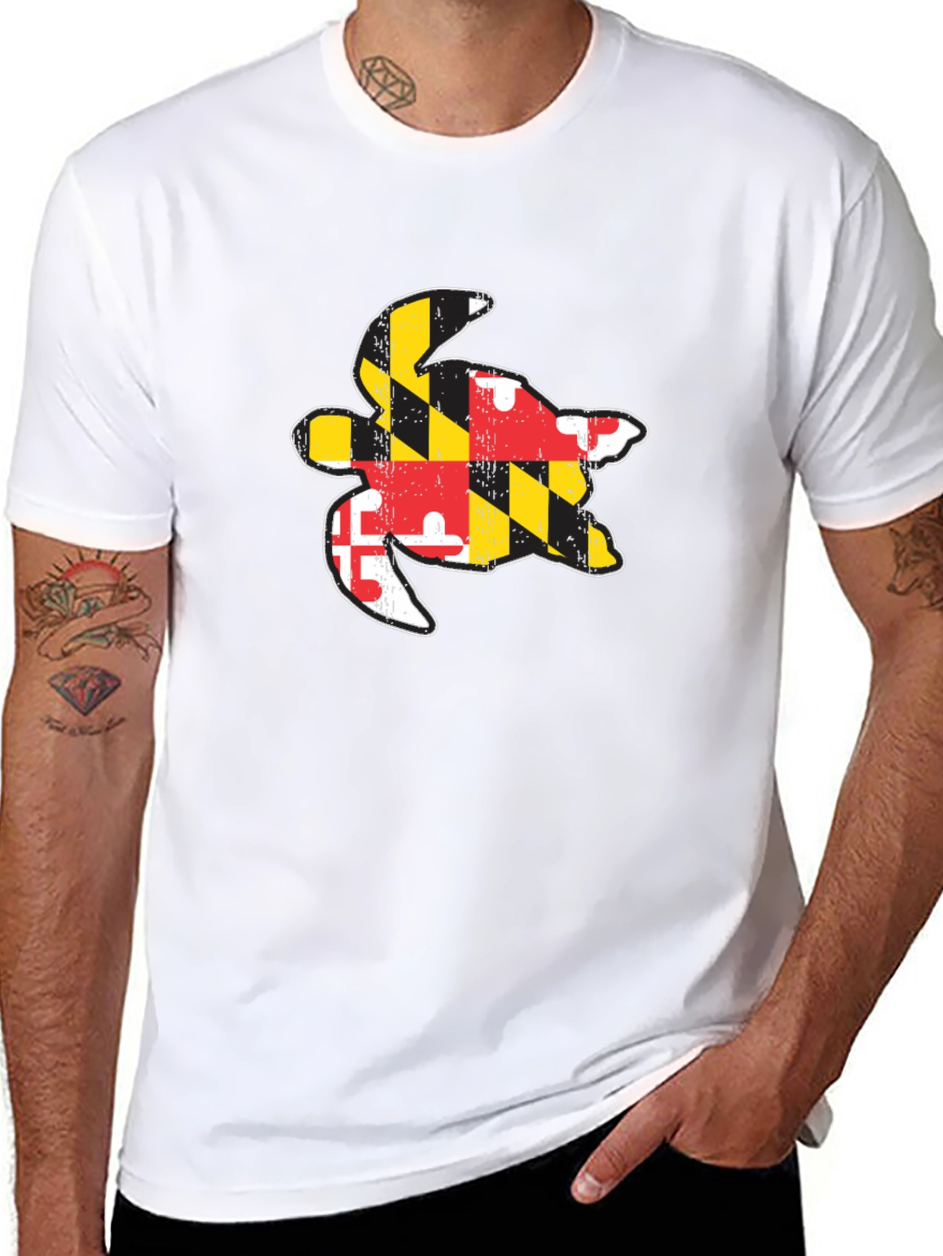 Camiseta Negra con Diseño de Tortuga Maryland
