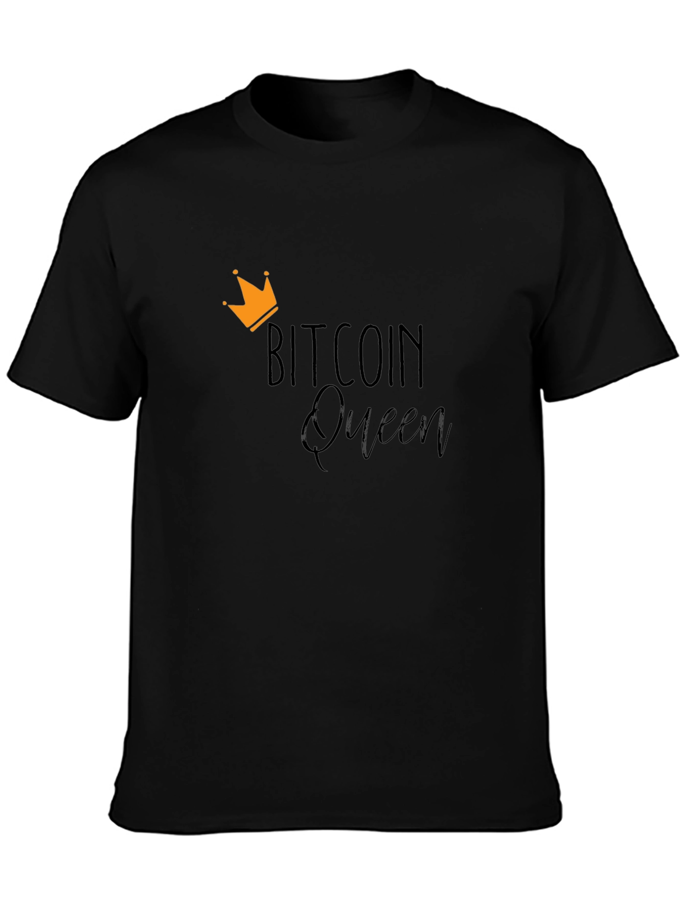 Bitcoin Queen Camiseta Negra para Hombre