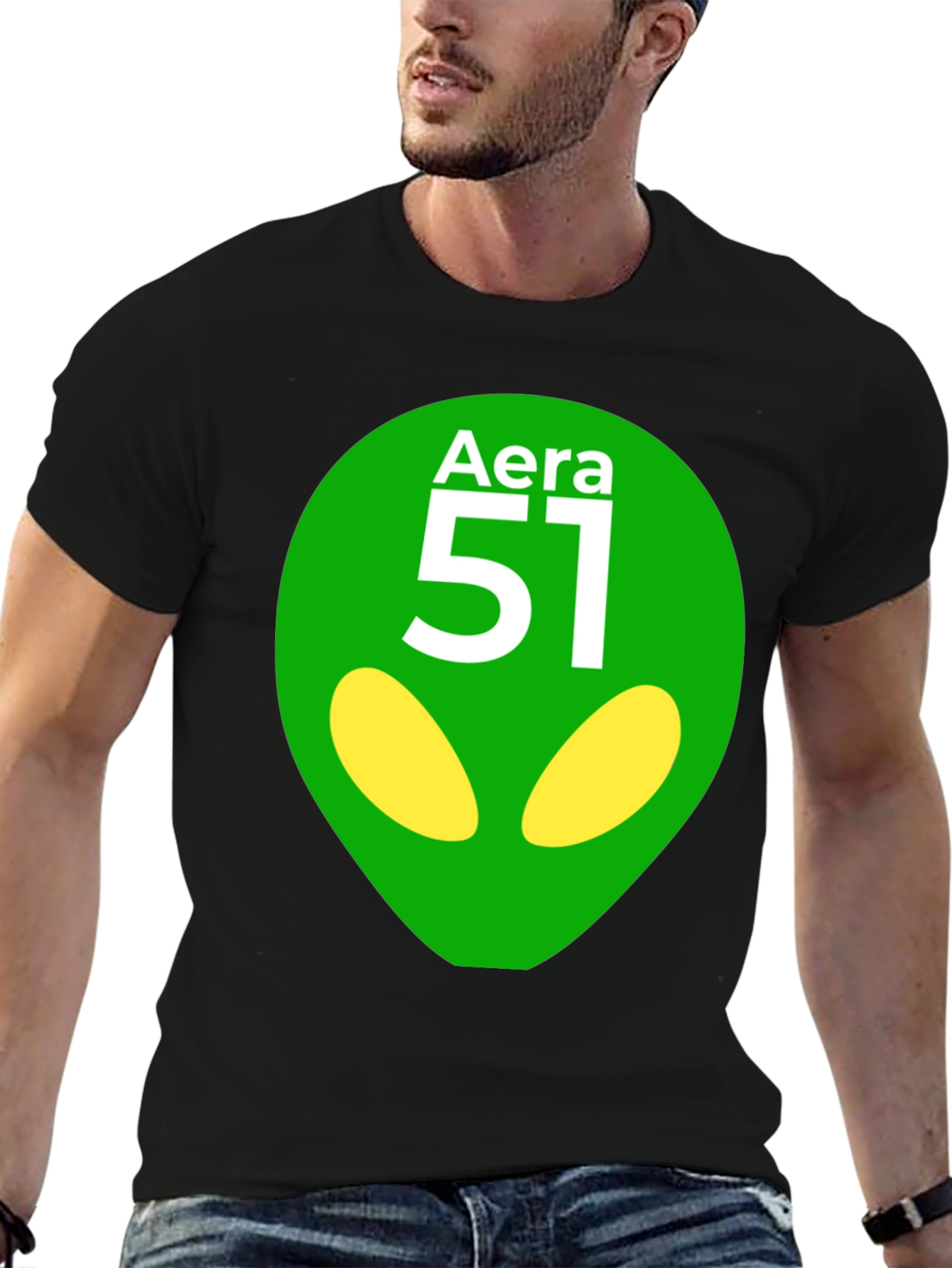 Camiseta Negra Área 51 Diseño Extraterrestre
