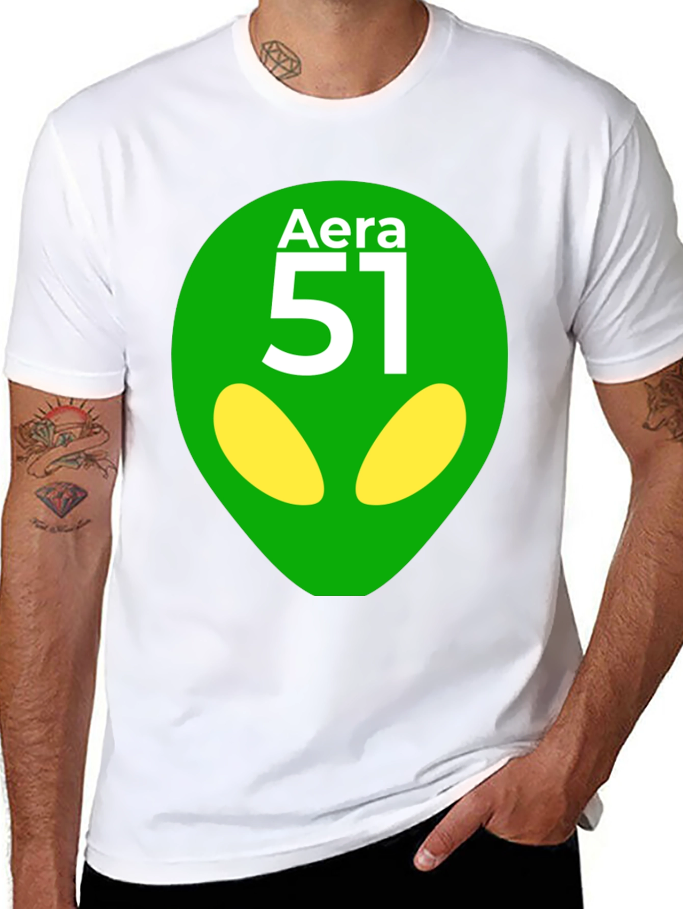Camiseta Negra Área 51 Diseño Extraterrestre