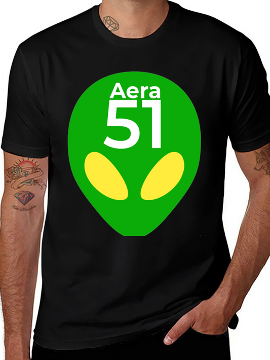 Camiseta Negra Área 51 Diseño Extraterrestre
