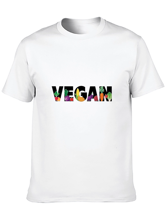 Camiseta Negra Vegana con Diseño de Vegetales