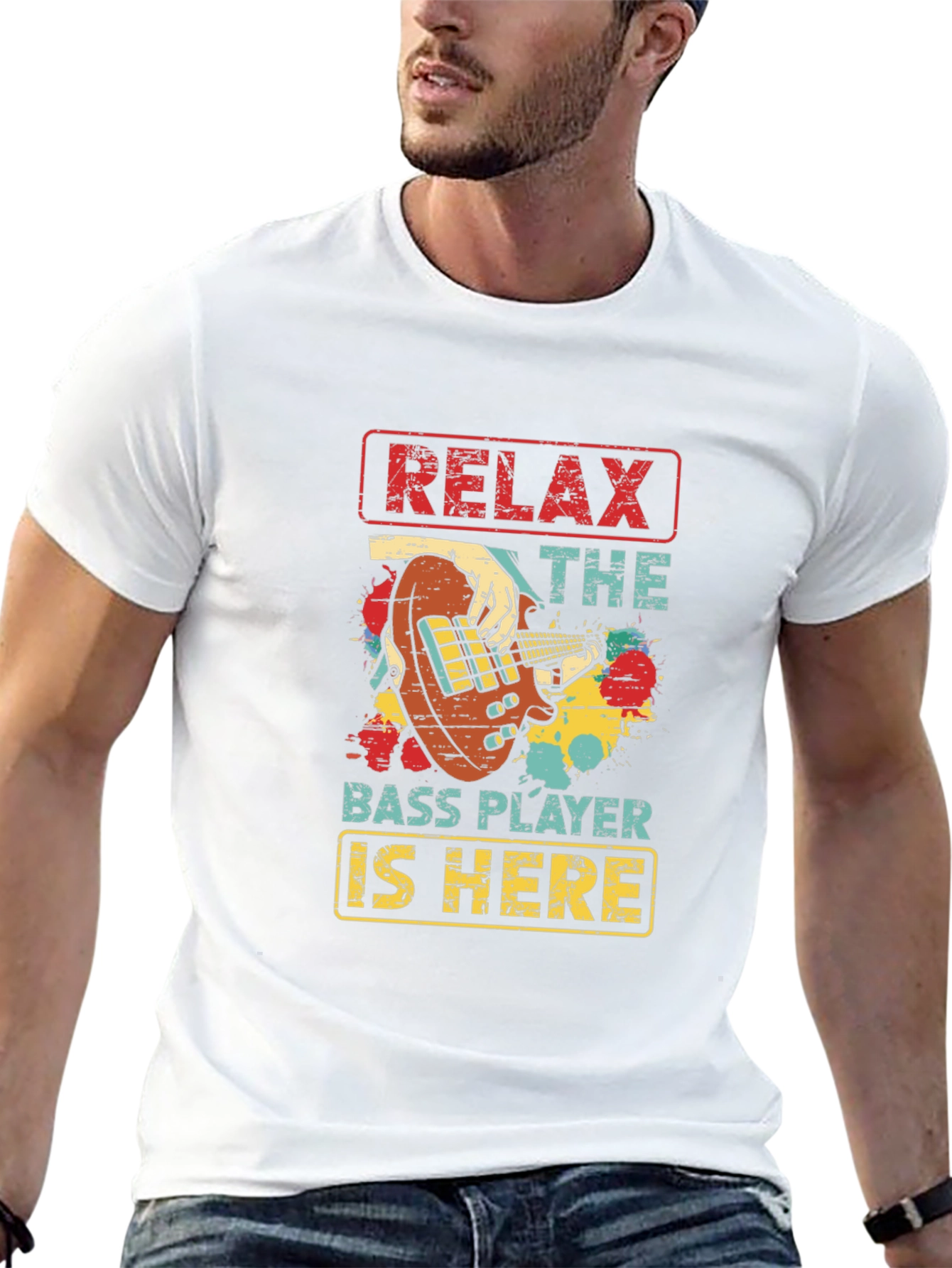Camiseta Negra Relax The Bass Player Is Here