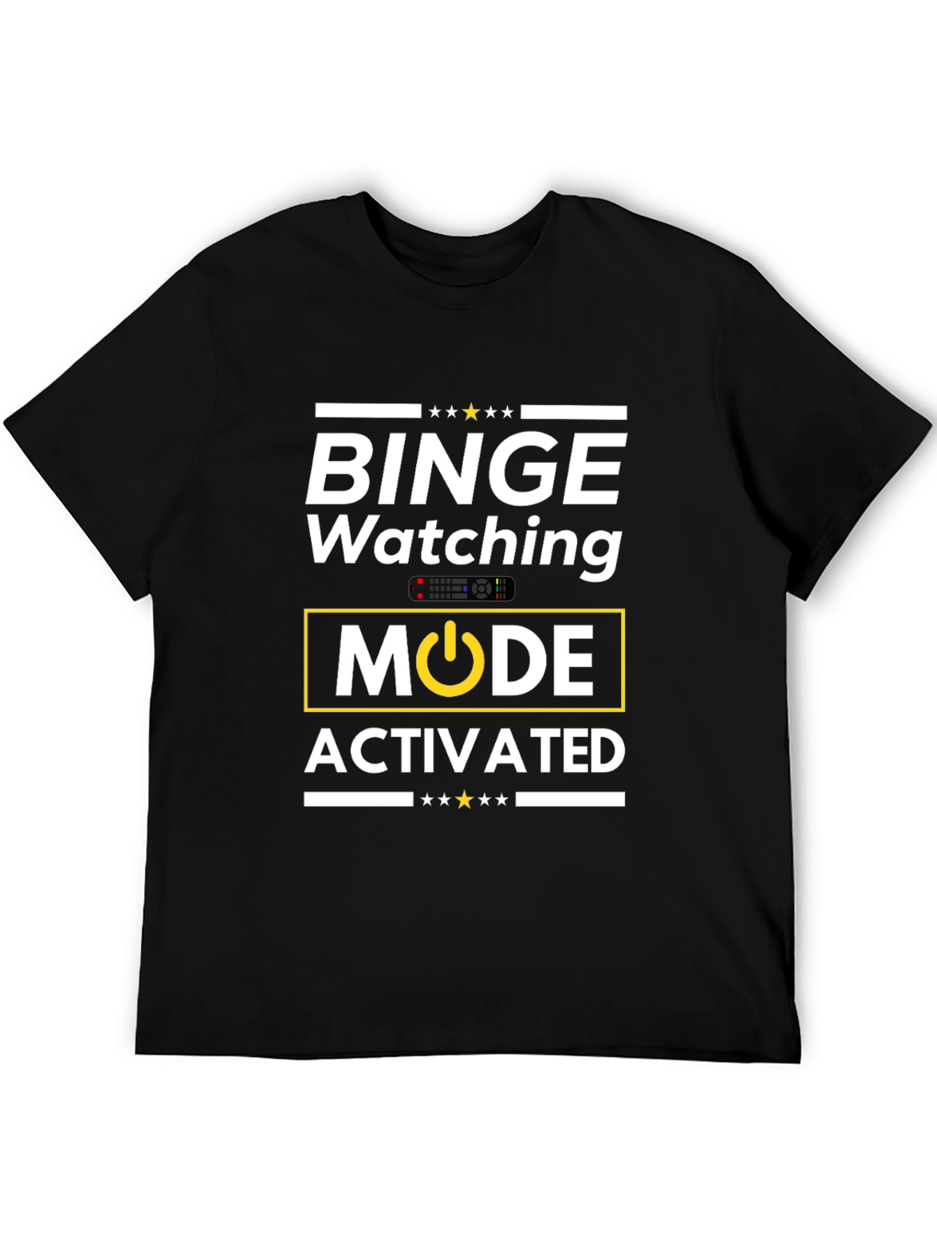 Camiseta Negra Binge Watching Mode Activated