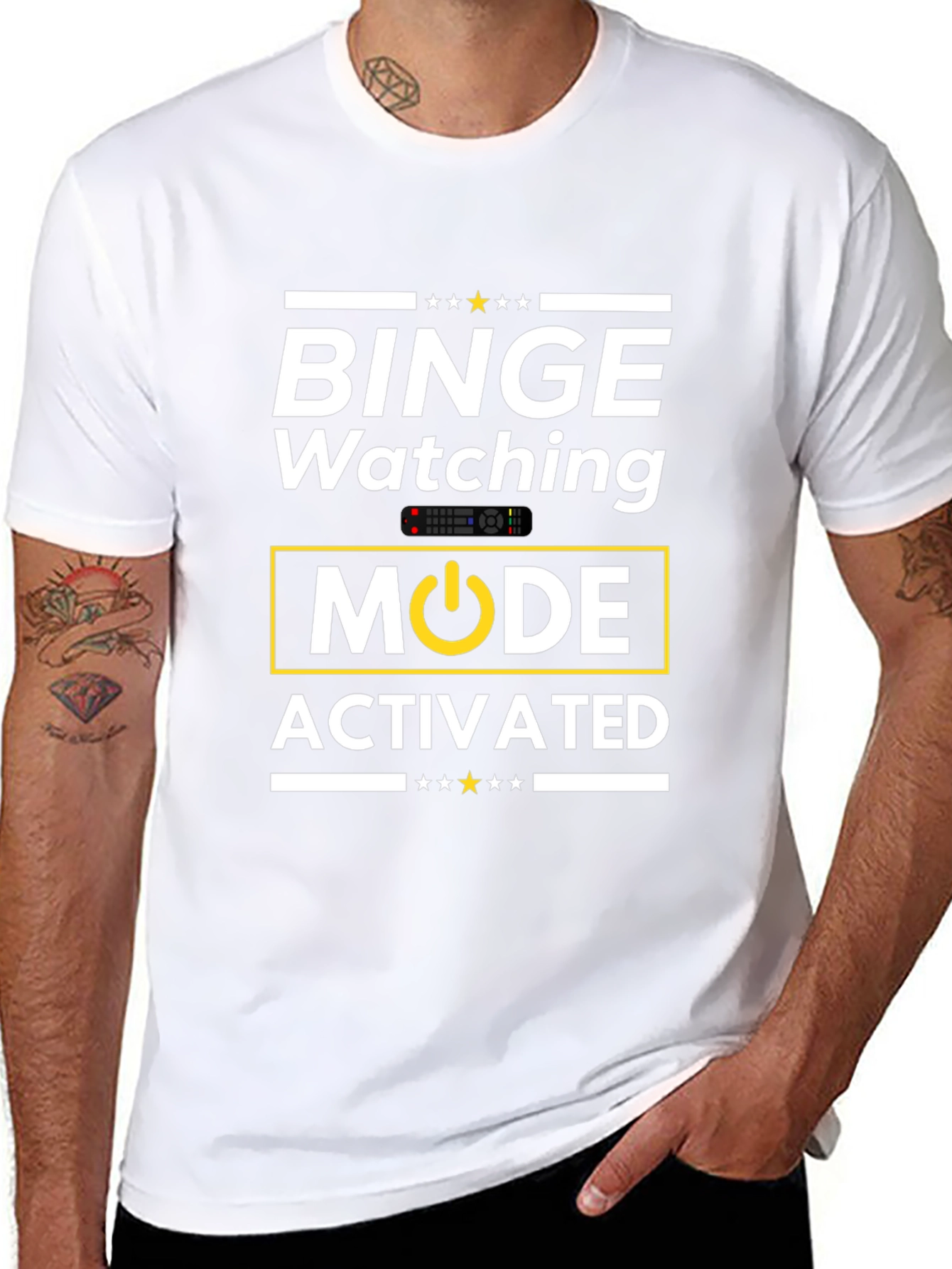 Camiseta Negra Binge Watching Mode Activated