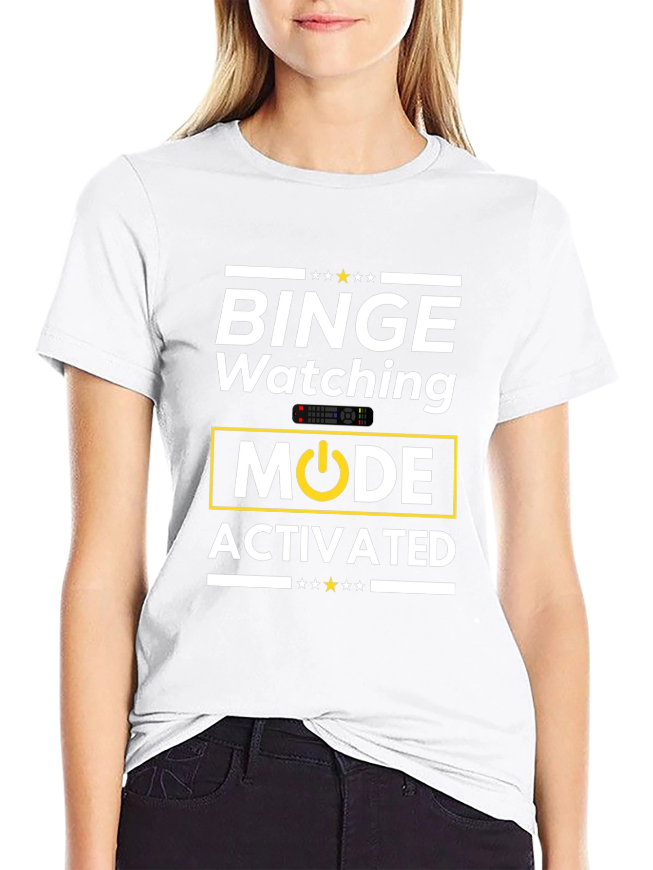 Camiseta Negra Binge Watching Mode Activated