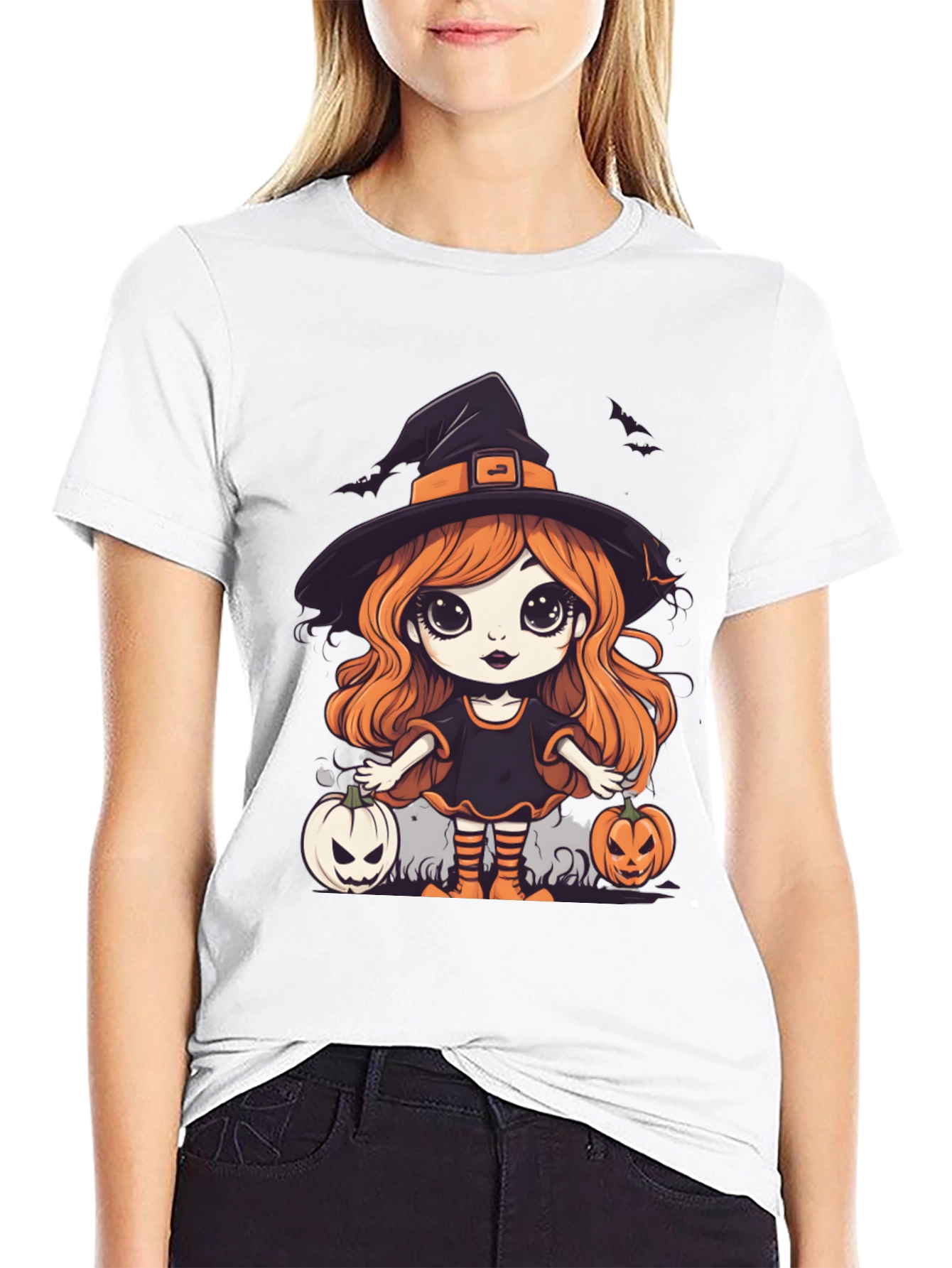 Camiseta Halloween Brujita Calabazas