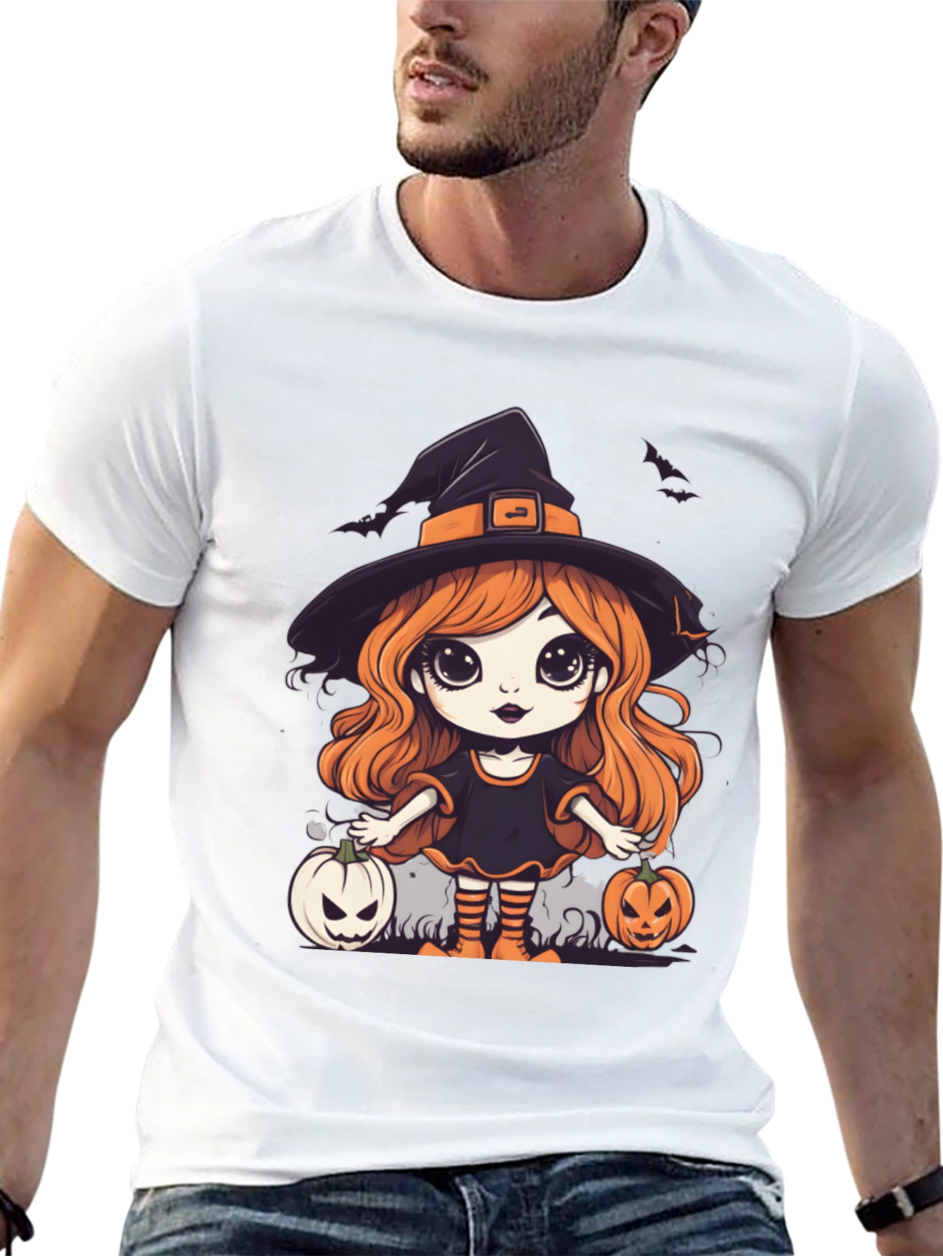 Camiseta Halloween Brujita Calabazas