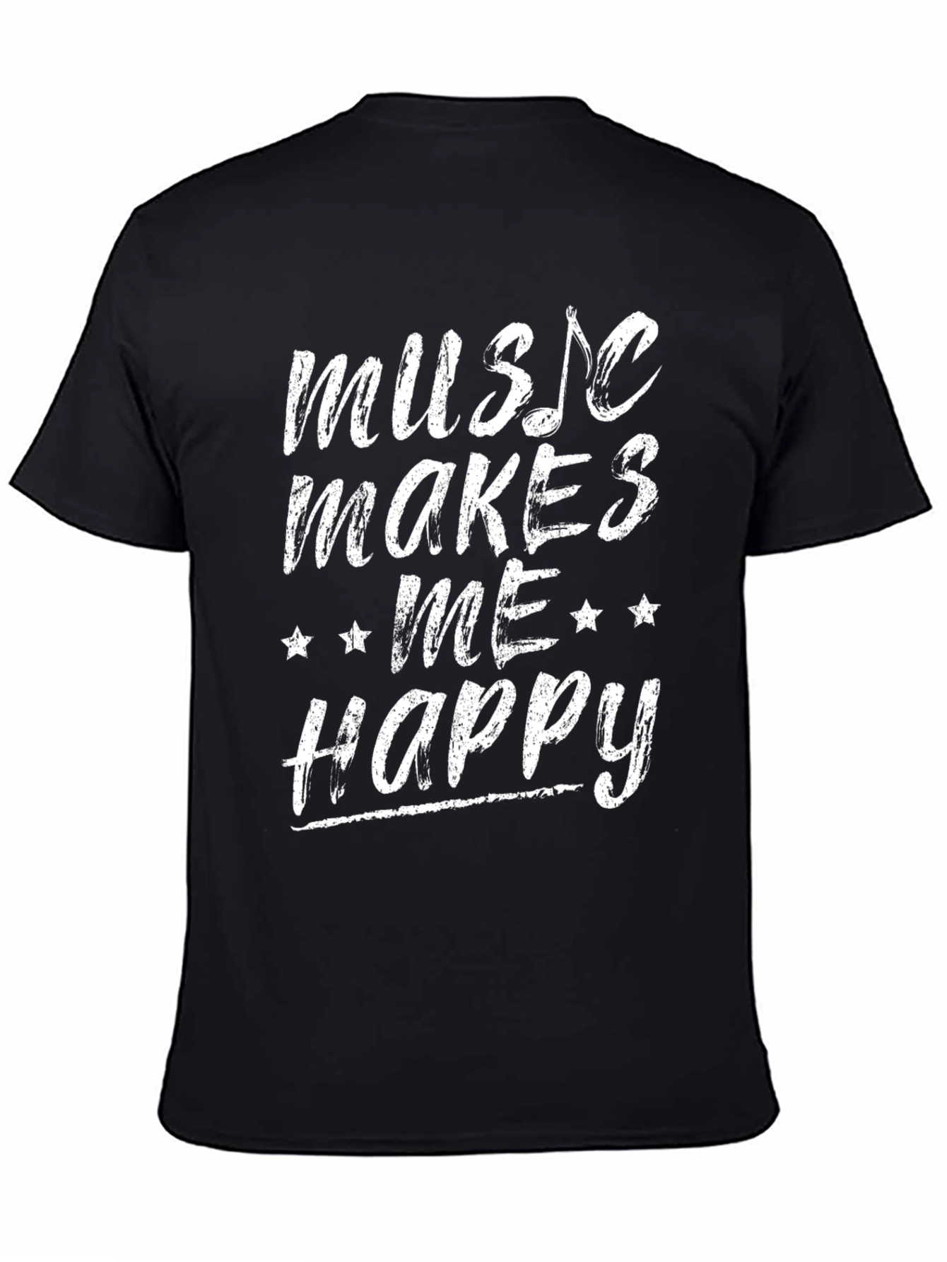 Camiseta Negra Music Makes Me Happy