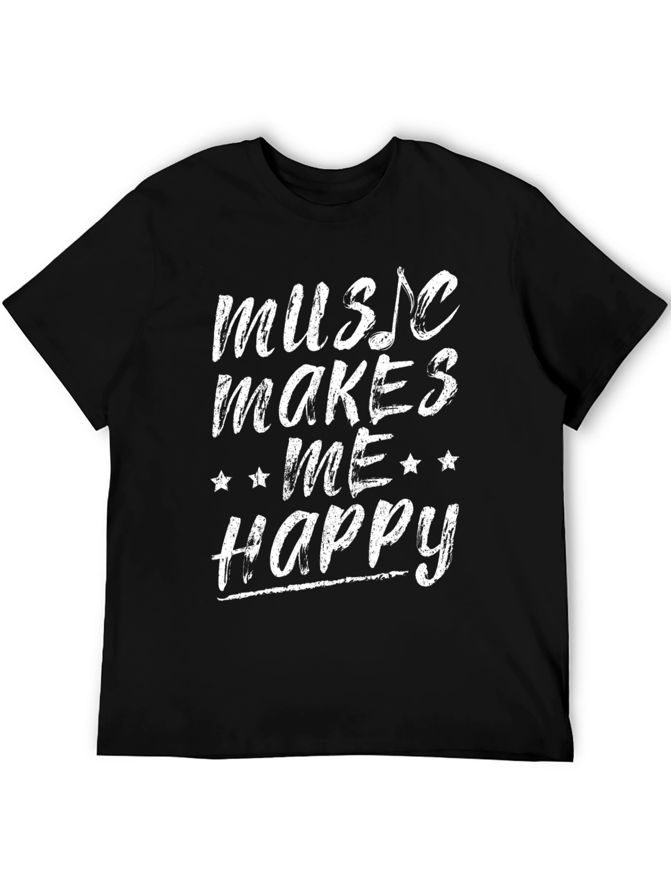Camiseta Negra Music Makes Me Happy