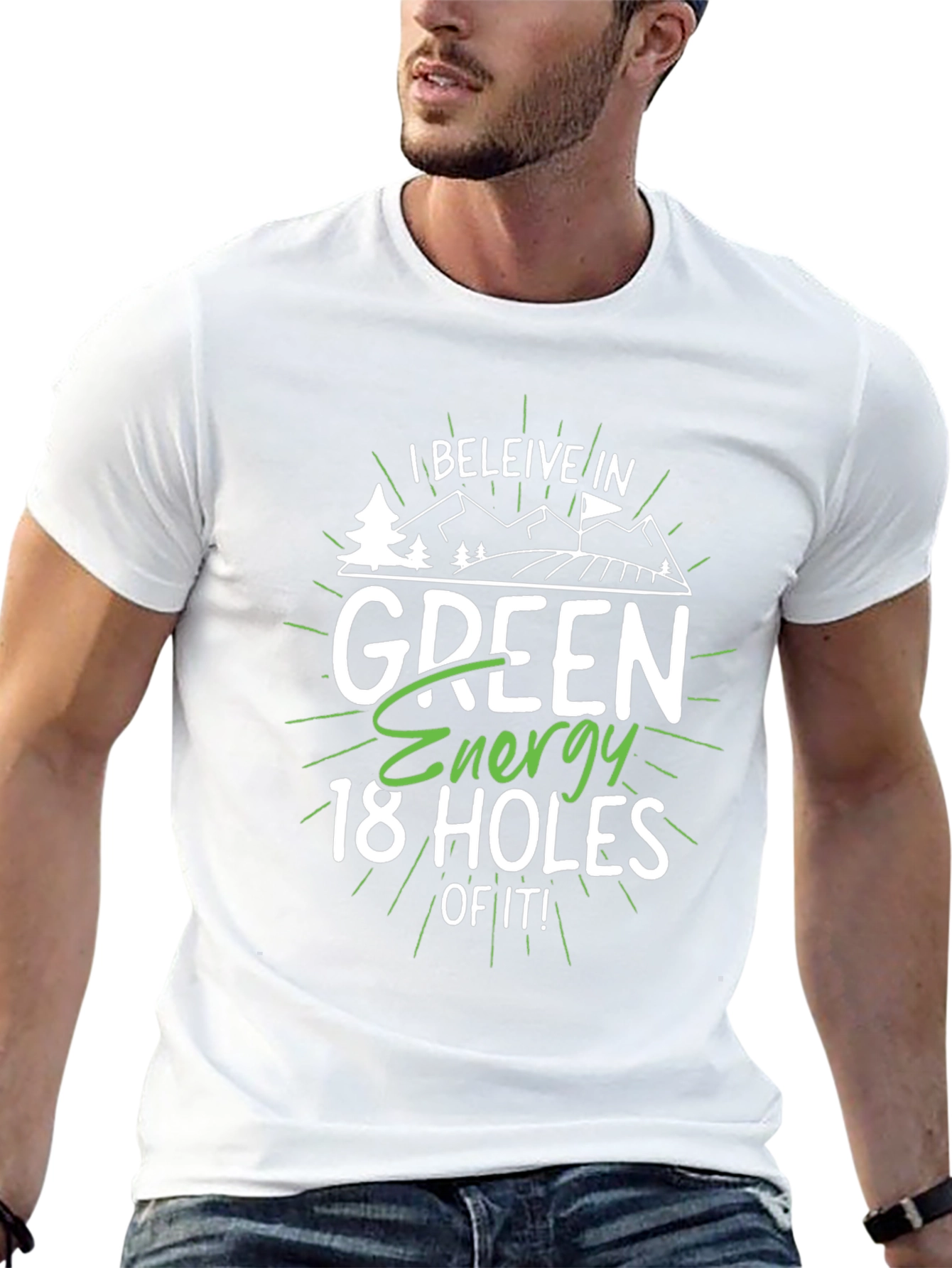 Camiseta Negra Energía Verde 18 Hoyos