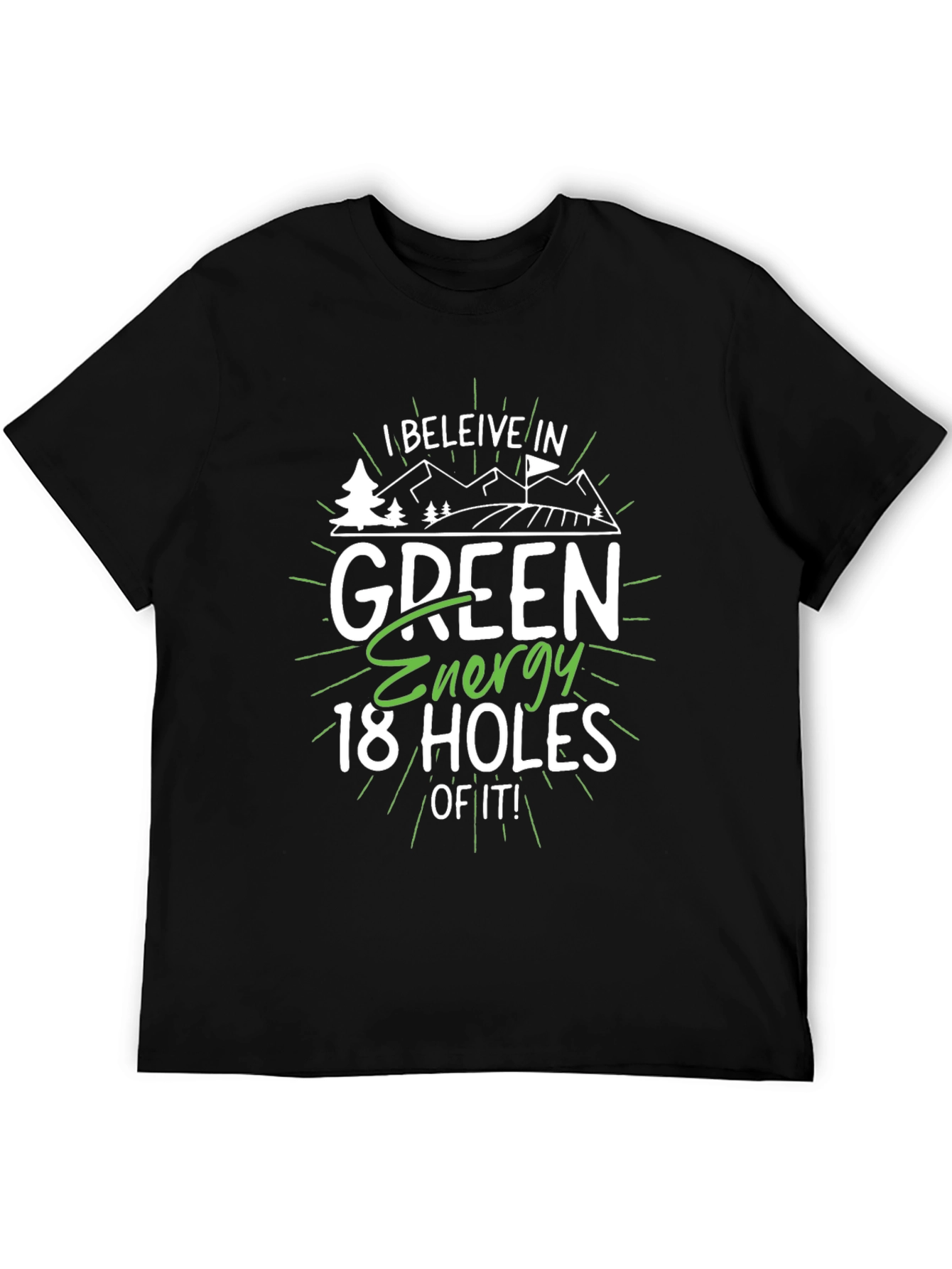 Camiseta Negra Energía Verde 18 Hoyos