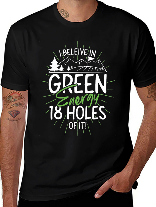 Camiseta Negra Energía Verde 18 Hoyos