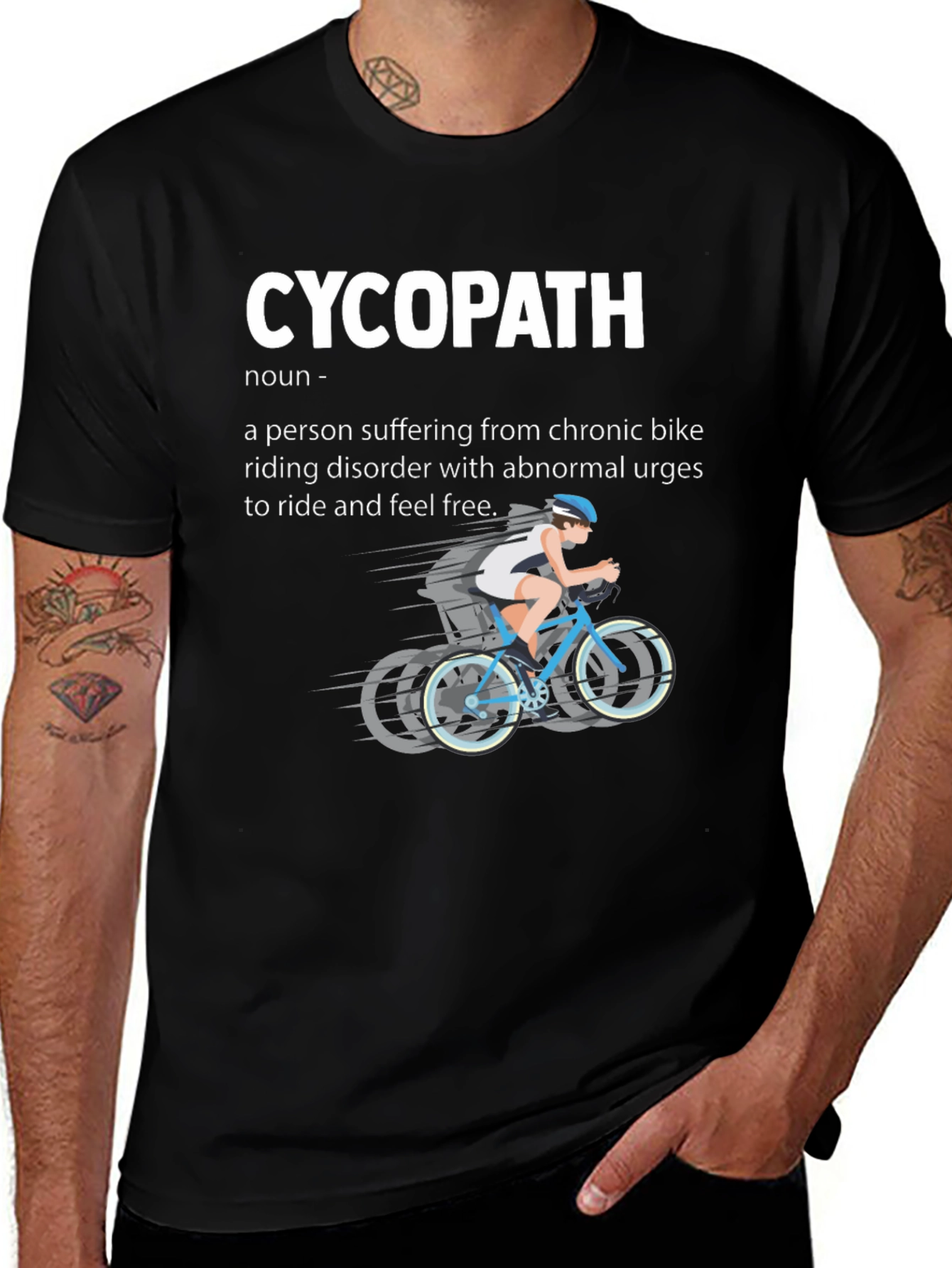 Camiseta Negra Cycopath para Amantes del Ciclismo