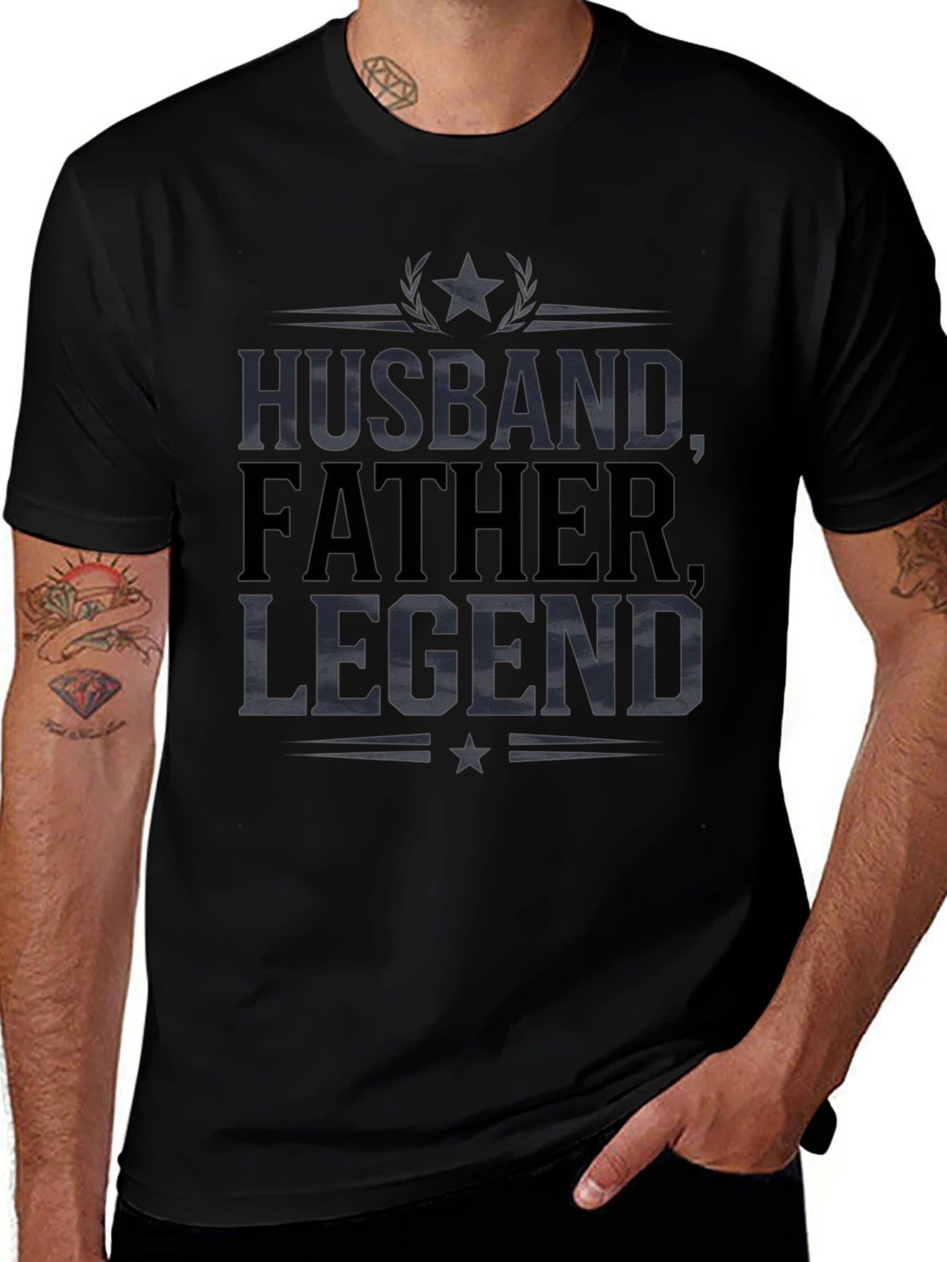Camiseta Hombre: Esposo Padre Leyenda - Diseño Original