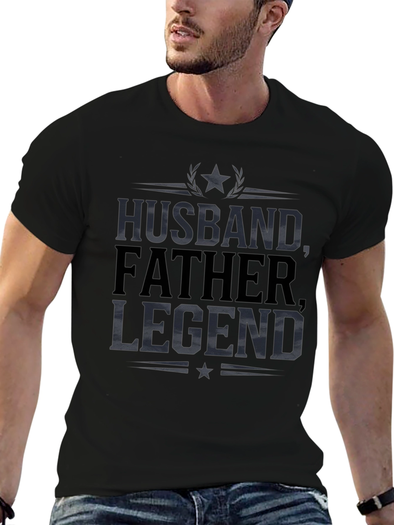 Camiseta Hombre: Esposo Padre Leyenda - Diseño Original