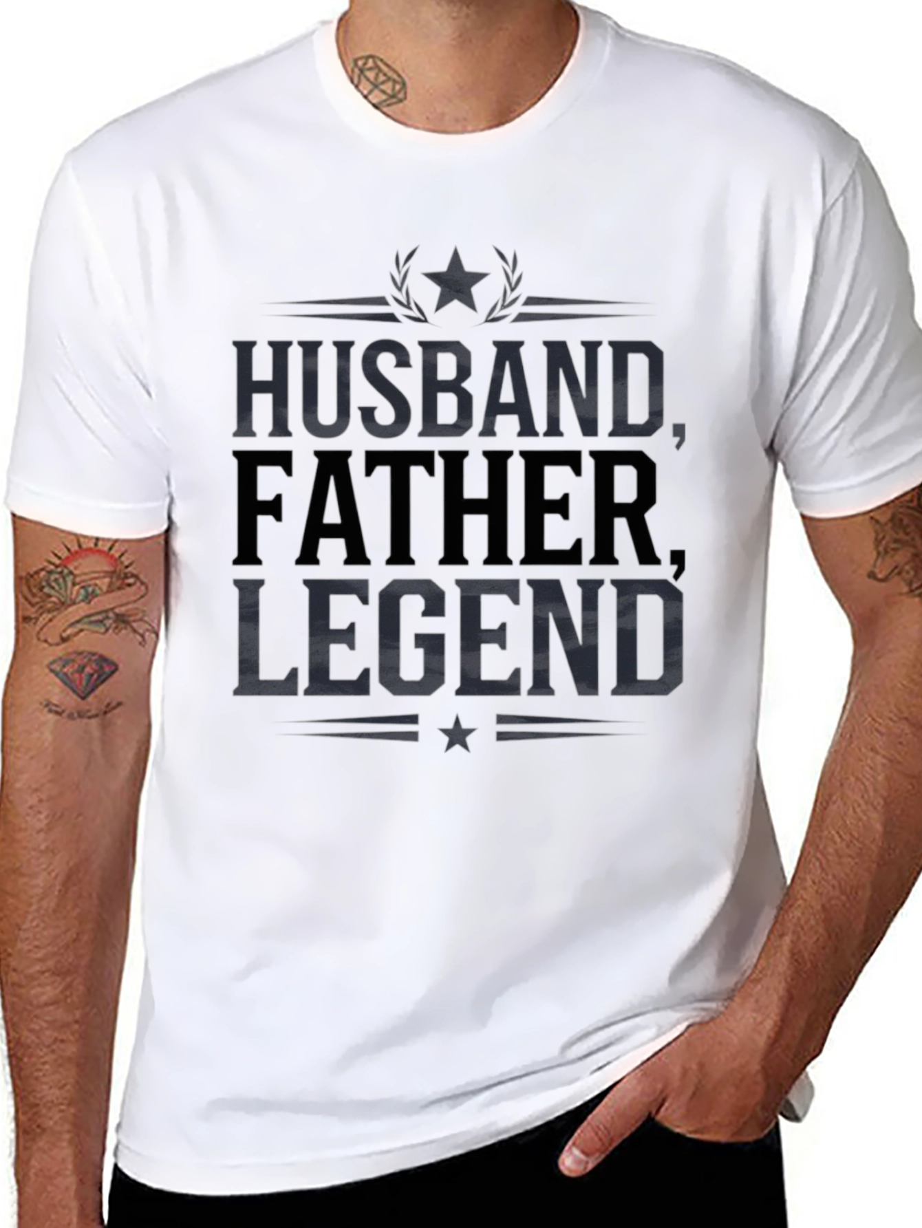 Camiseta Hombre: Esposo Padre Leyenda - Diseño Original
