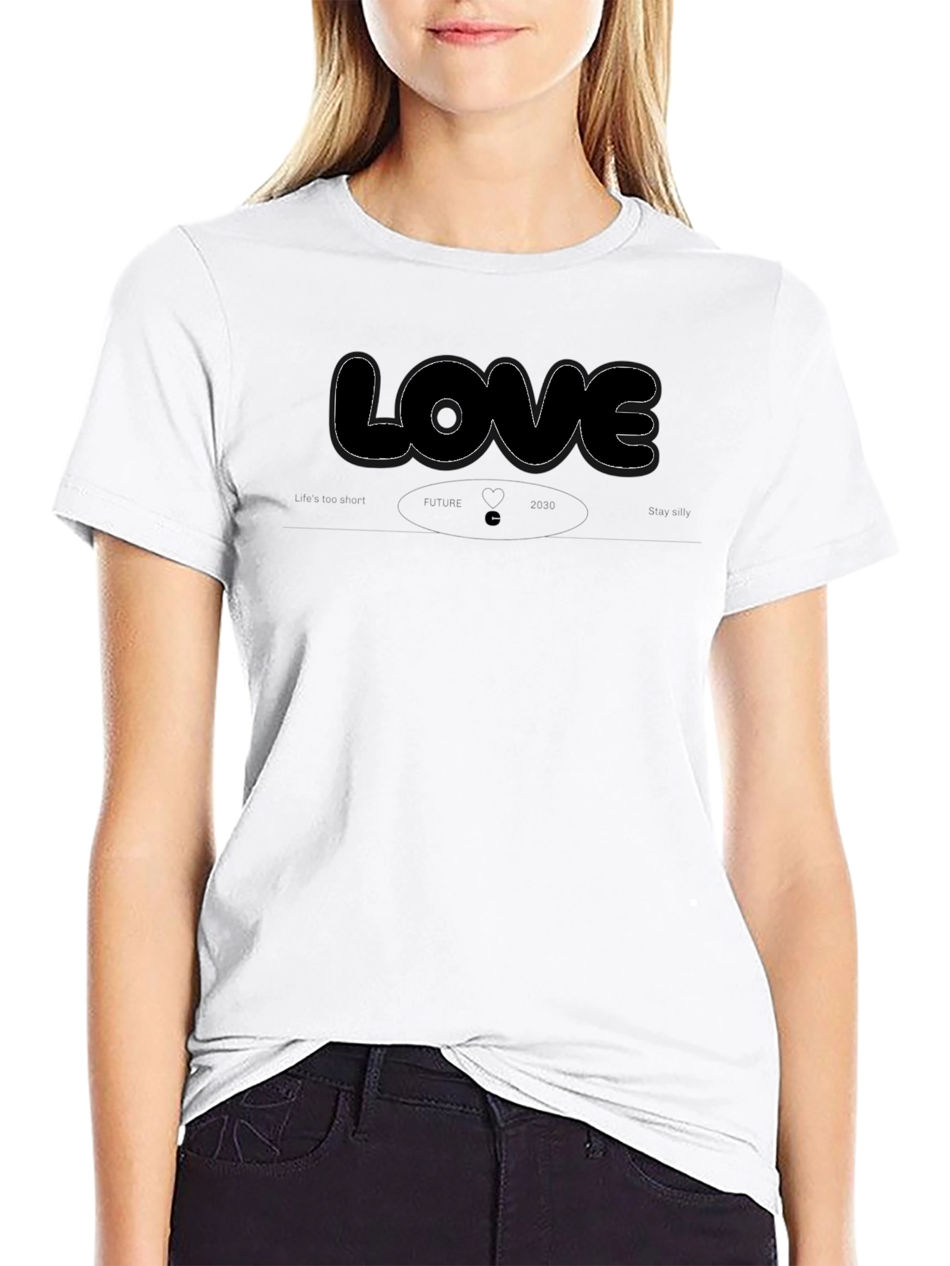 Camiseta Negra Hombre LOVE Diseño Casual