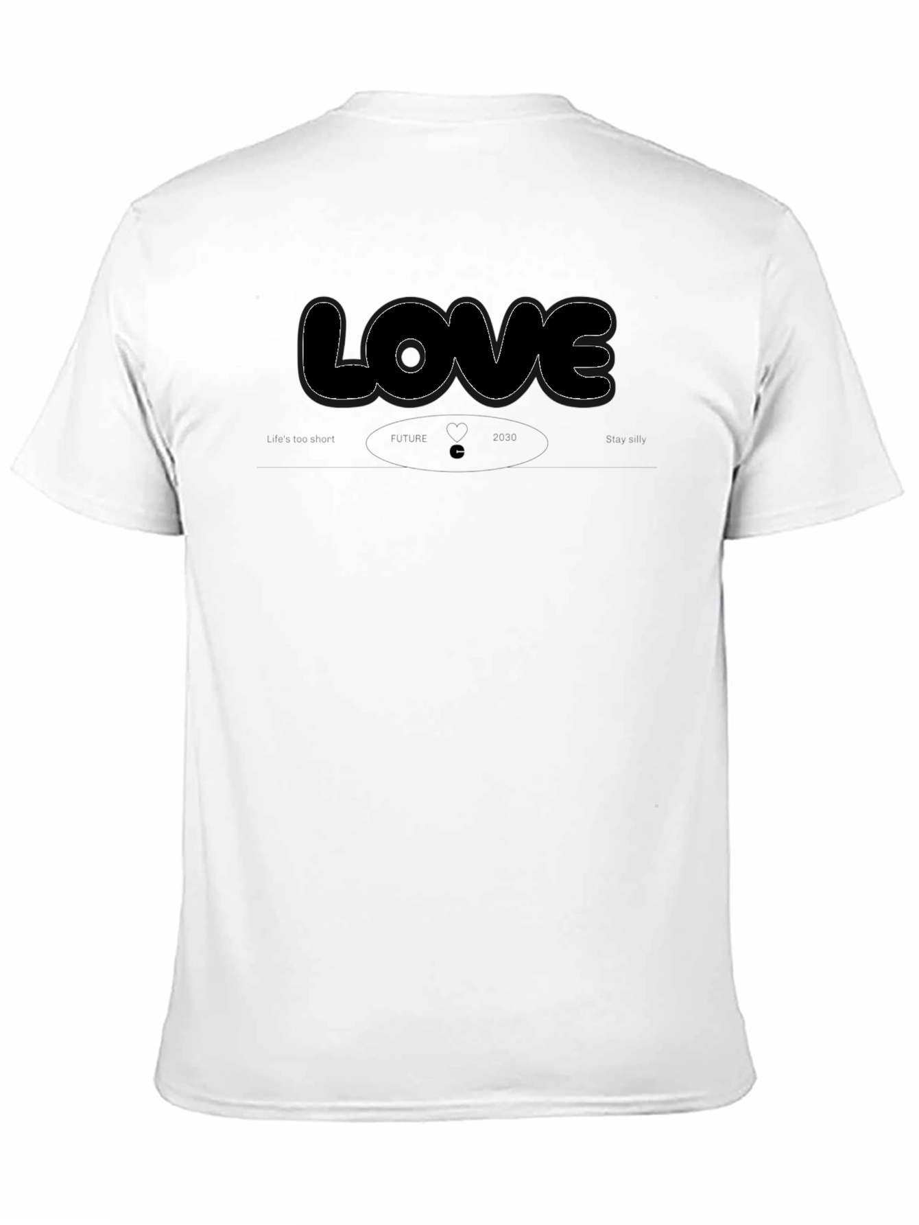 Camiseta Negra Hombre LOVE Diseño Casual