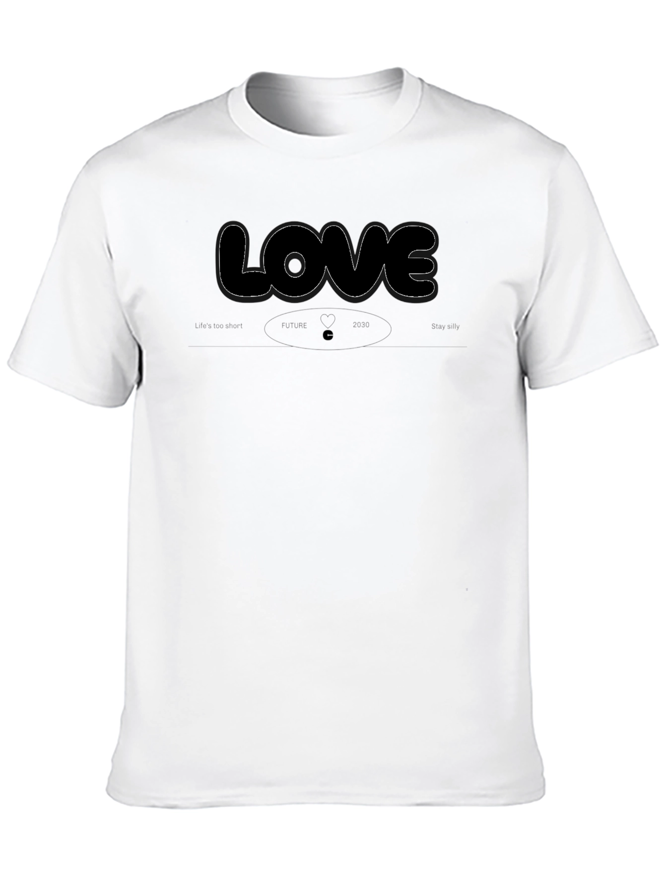 Camiseta Negra Hombre LOVE Diseño Casual