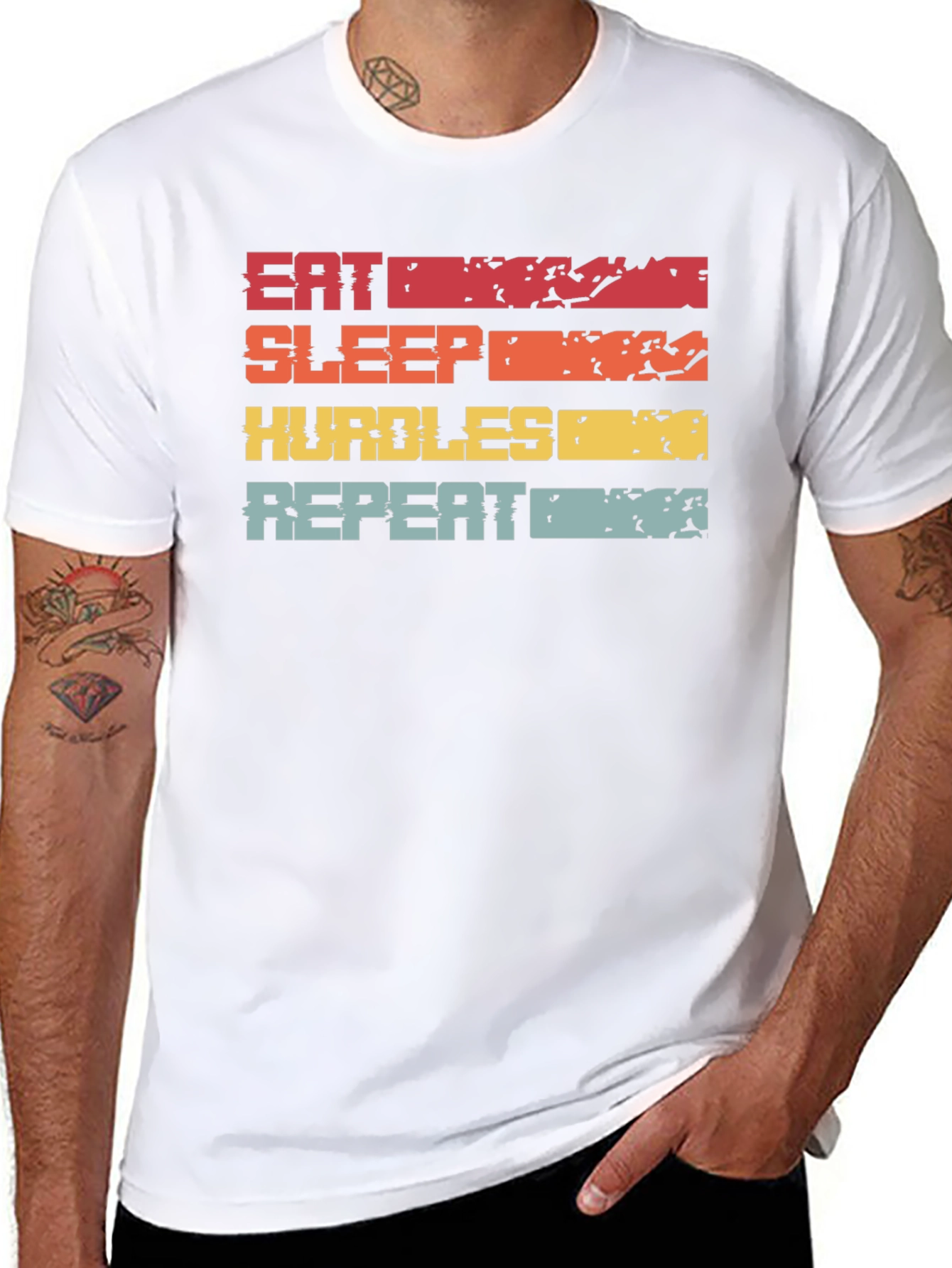 Camiseta Deportiva Eat Sleep Hurdles Repeat