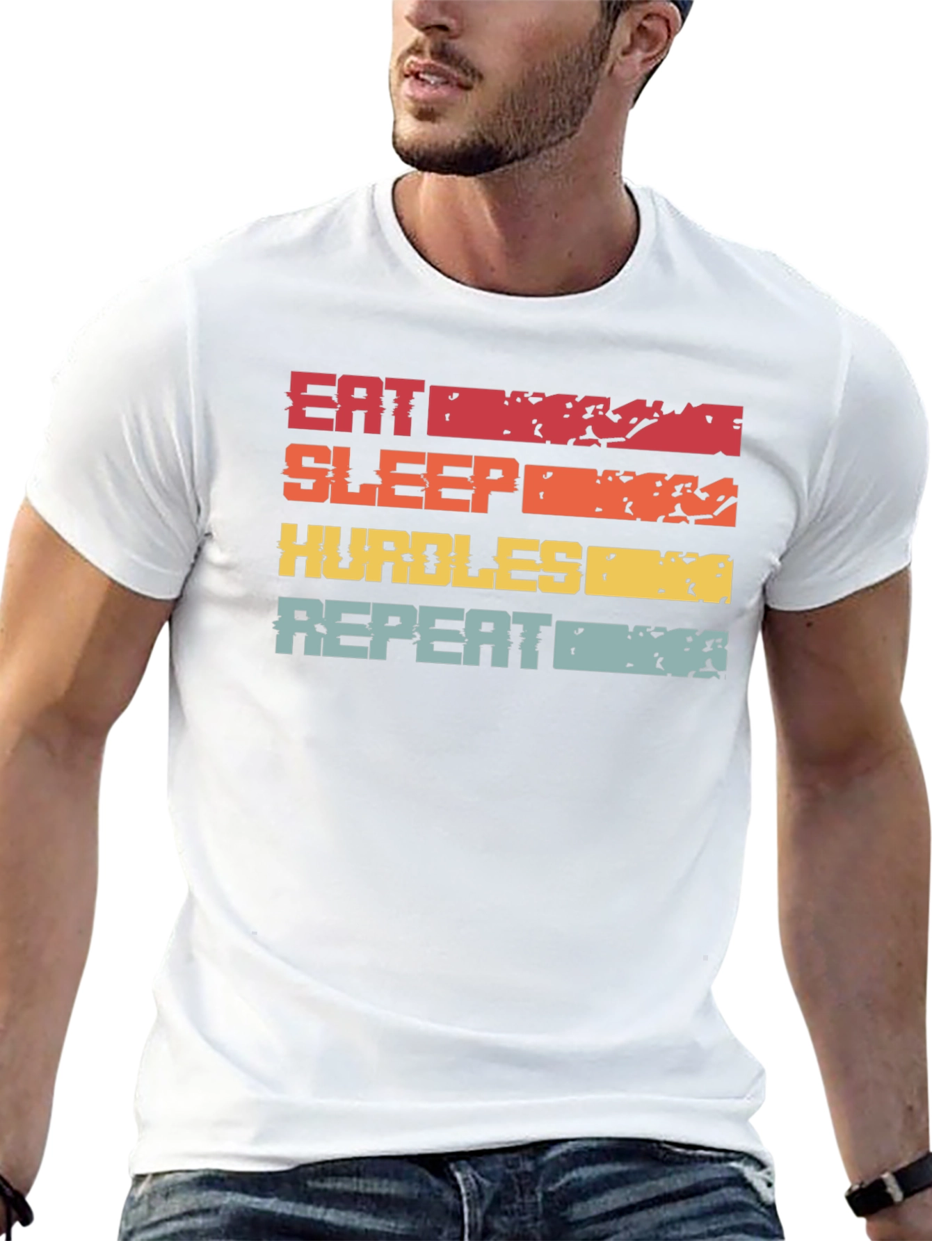 Camiseta Deportiva Eat Sleep Hurdles Repeat