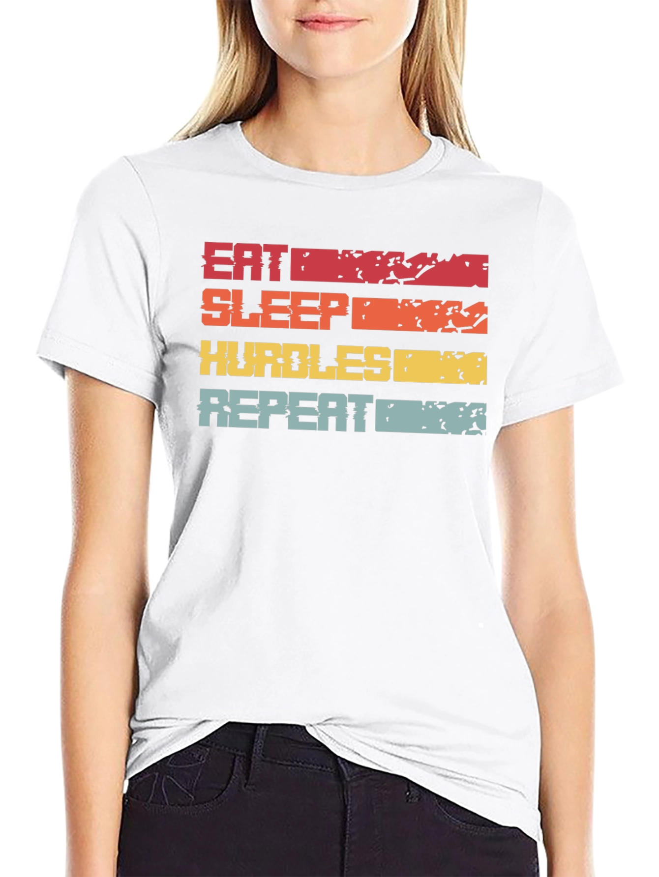 Camiseta Deportiva Eat Sleep Hurdles Repeat