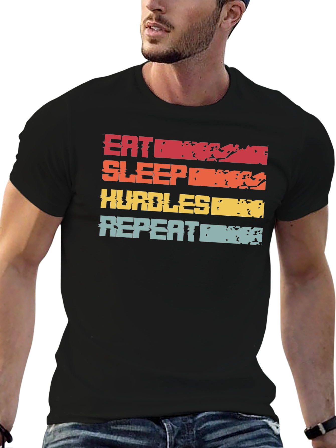 Camiseta Deportiva Eat Sleep Hurdles Repeat