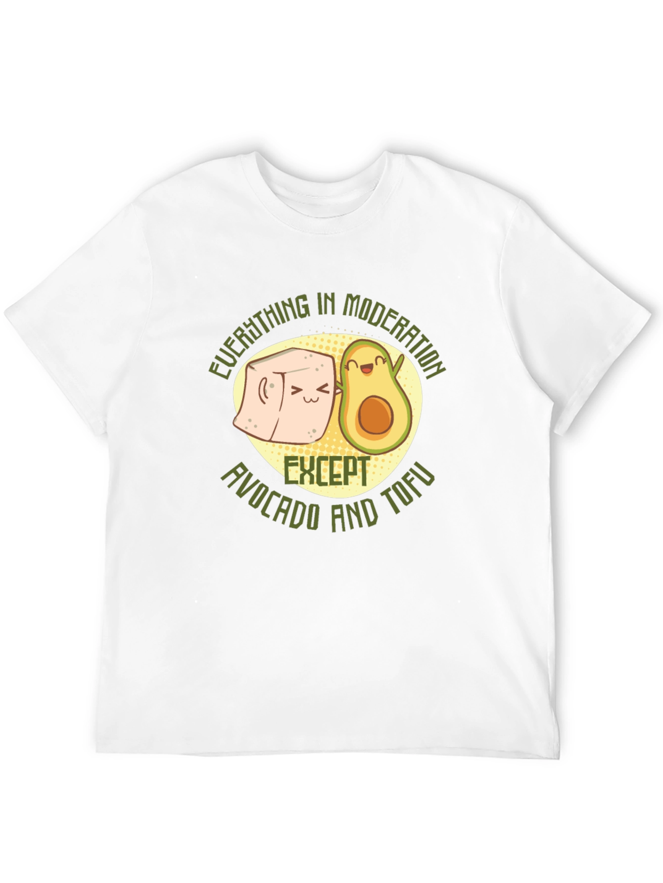 Camiseta Negra con Diseño de Aguacate y Tofu