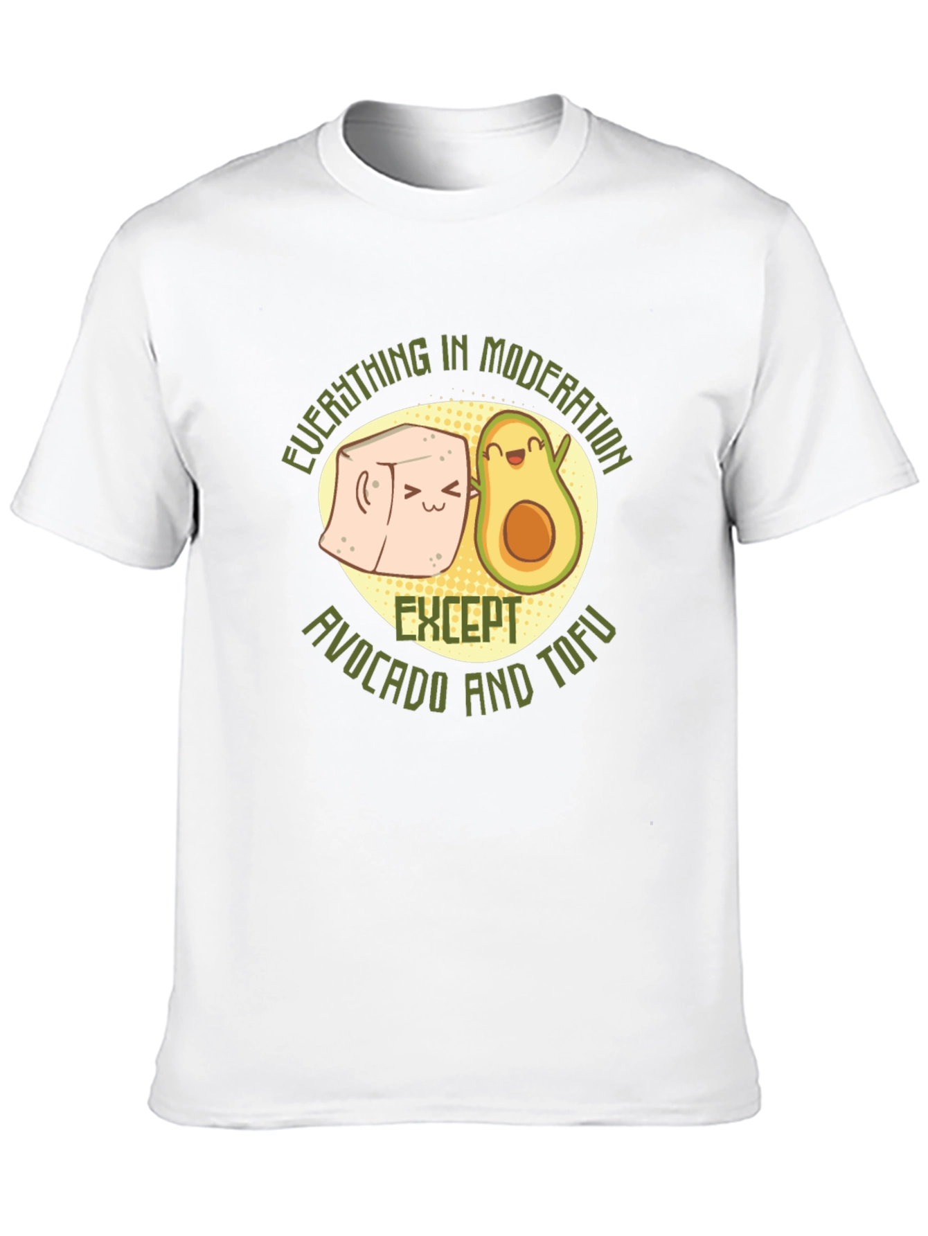 Camiseta Negra con Diseño de Aguacate y Tofu