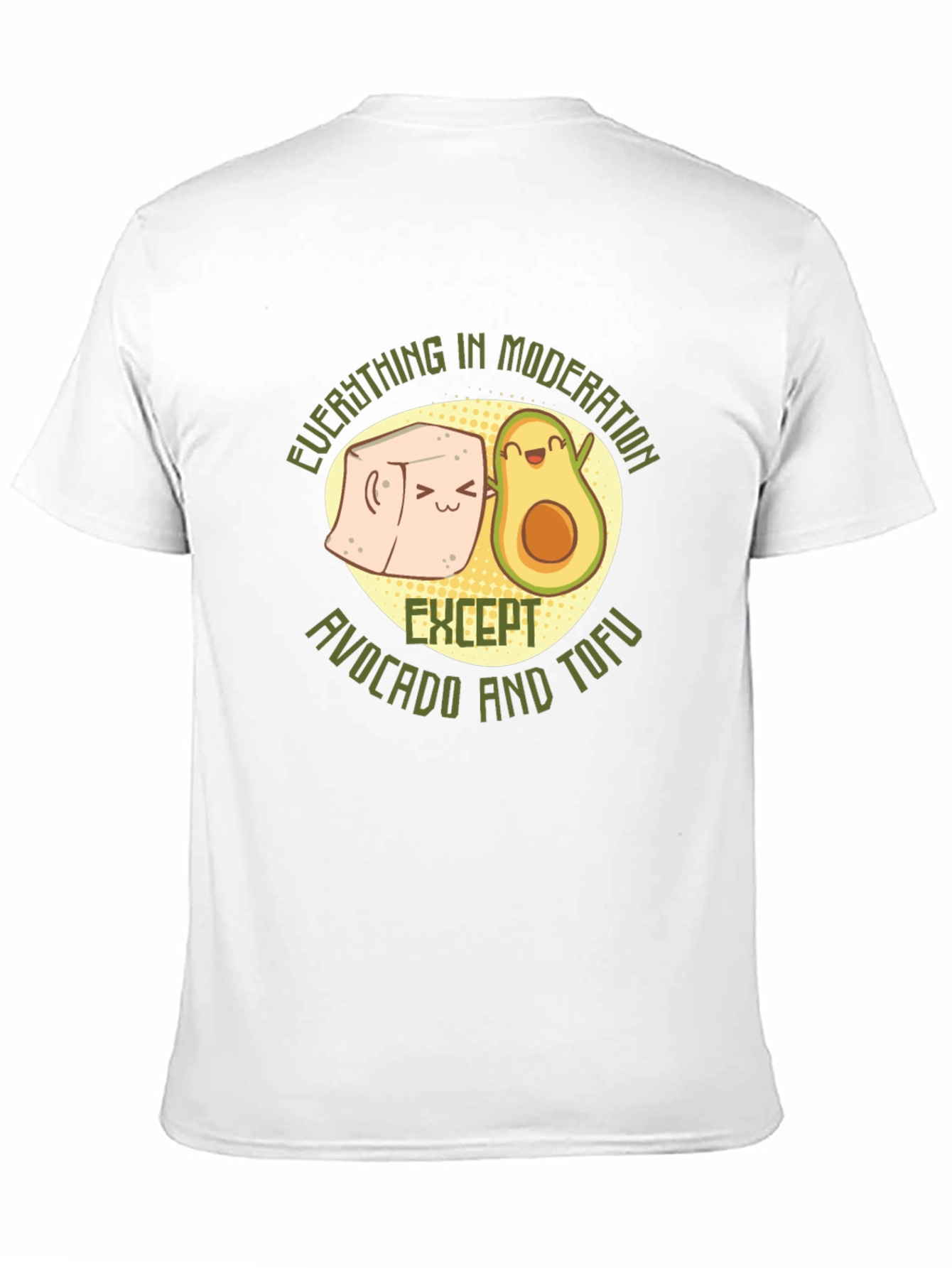 Camiseta Negra con Diseño de Aguacate y Tofu