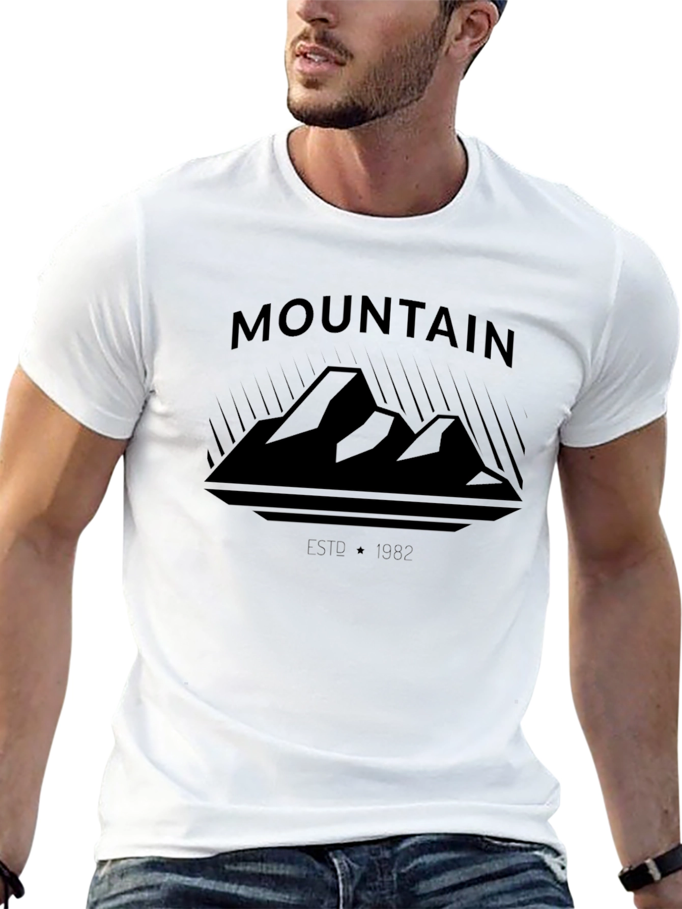 Camiseta Negra Mountain ESTD 1982 para Aventureros