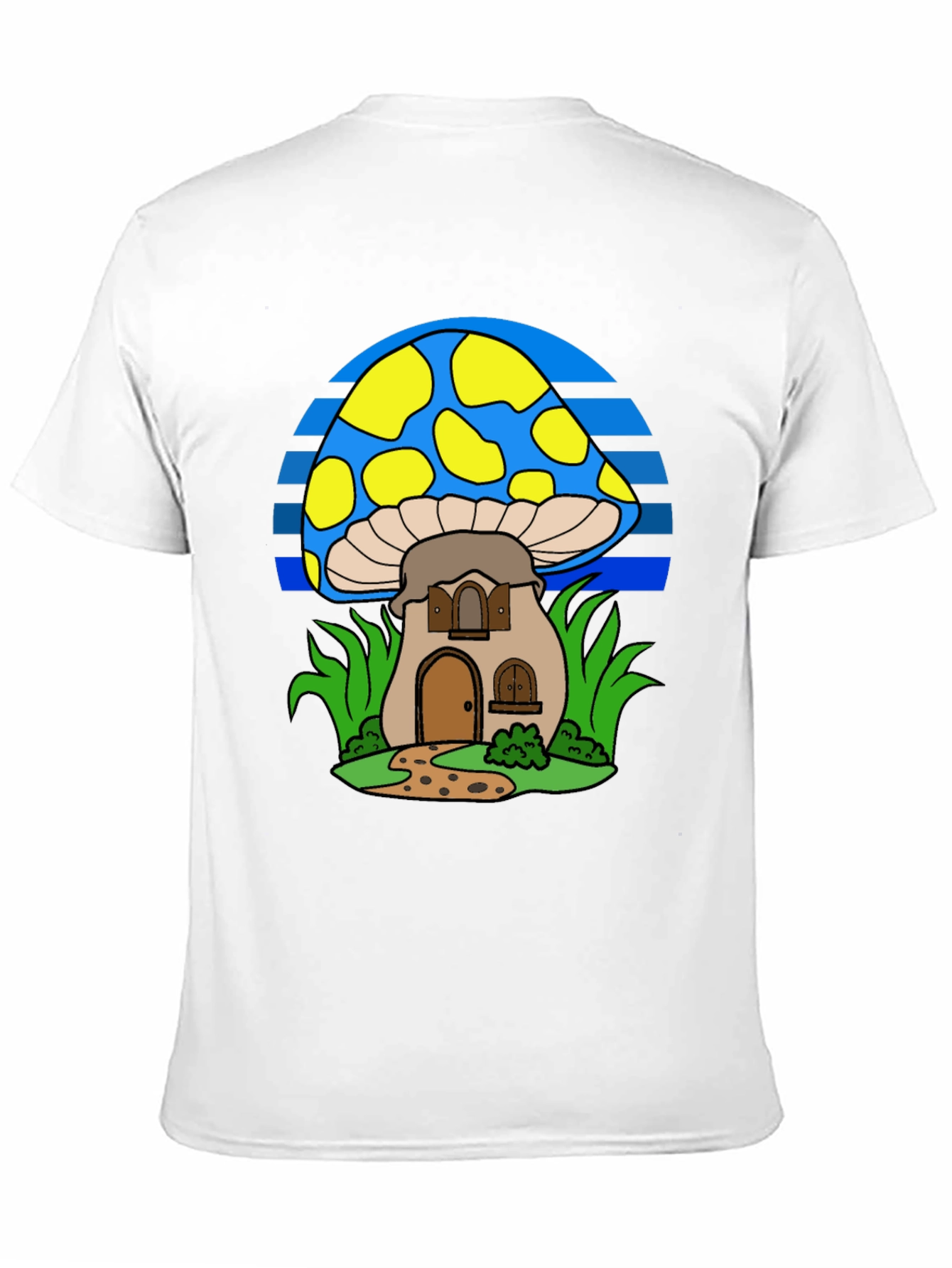 Camiseta Negra con Diseño de Casa Hongo