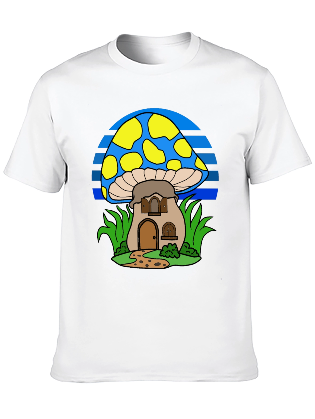 Camiseta Negra con Diseño de Casa Hongo