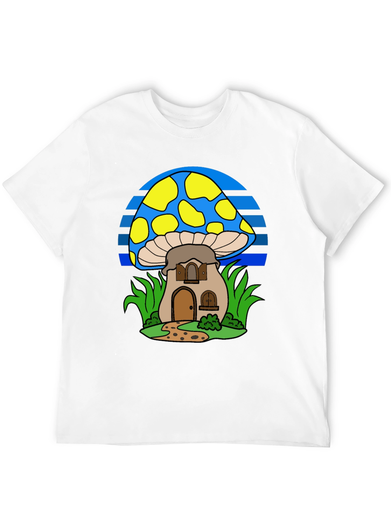 Camiseta Negra con Diseño de Casa Hongo