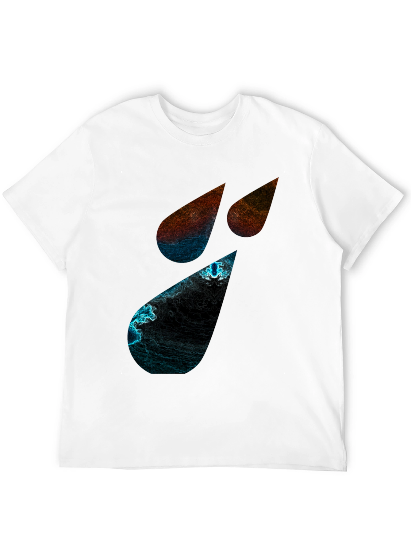 Camiseta Negra con Diseño Abstracto de Lágrimas